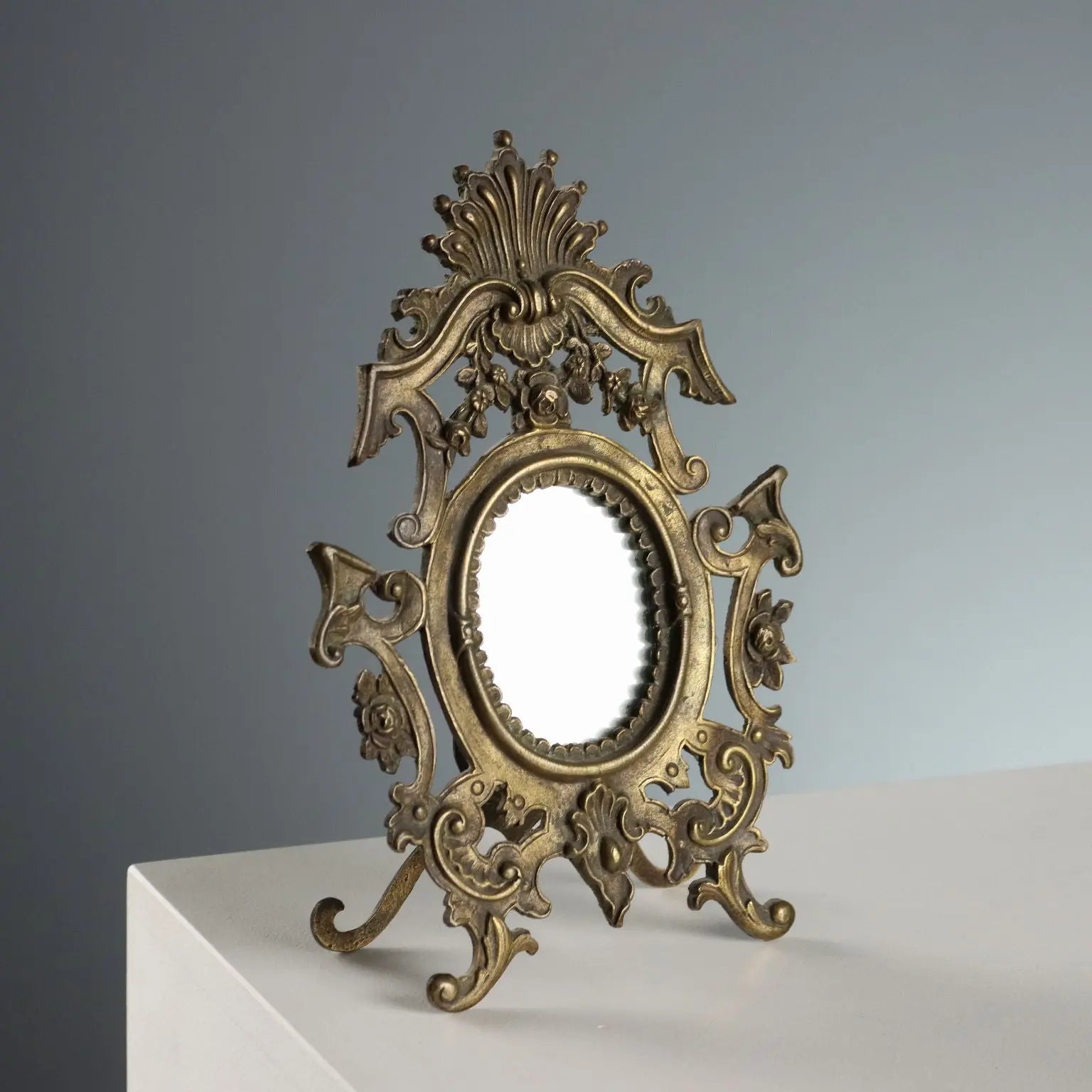 Antique Table Mirror Bronze Decorations Italy XIX-XX Century - Italy, Late XIX-Early XX Century | Antiques | Fancy Goods
