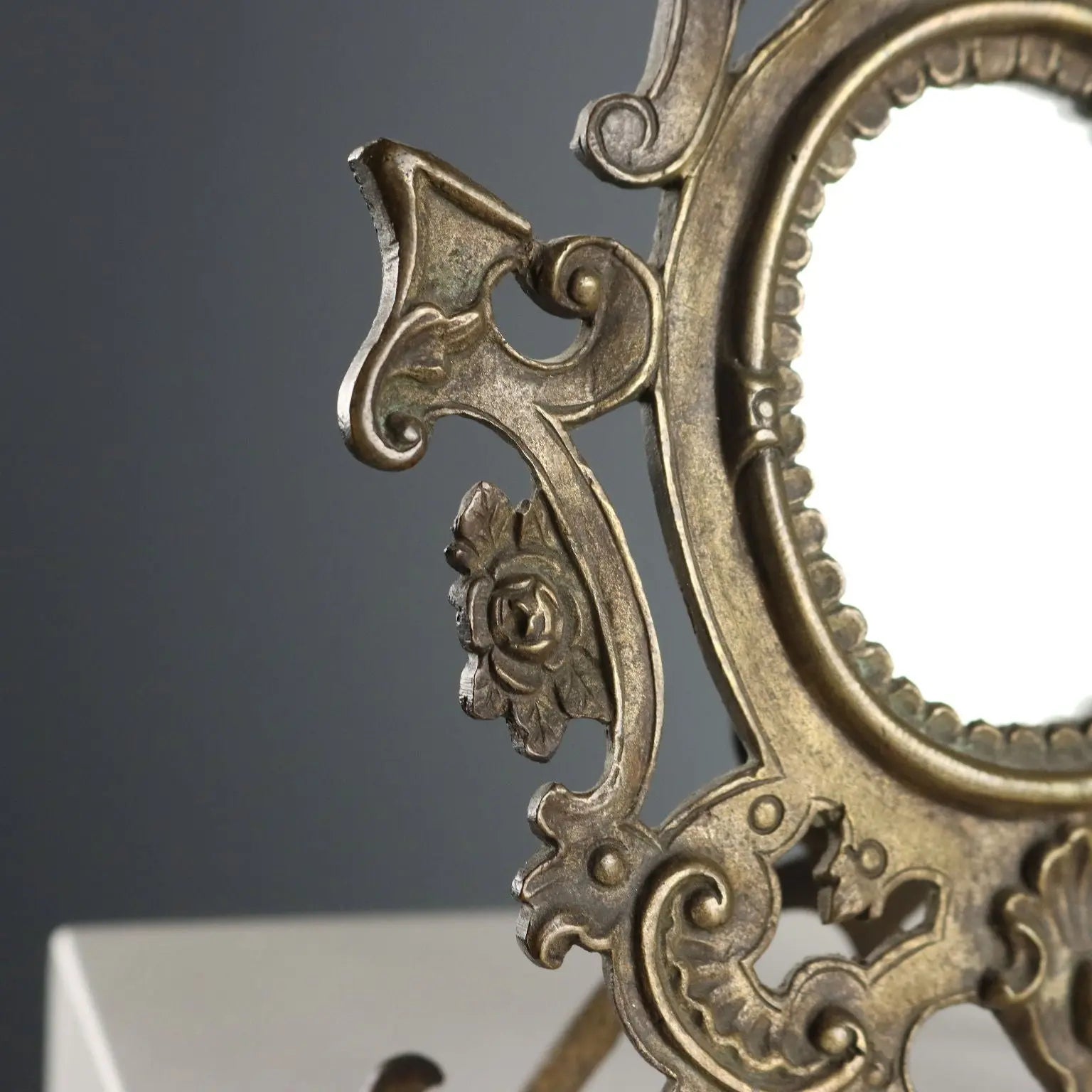 Antique Table Mirror Bronze Decorations Italy XIX-XX Century - Italy, Late XIX-Early XX Century | Antiques | Fancy Goods