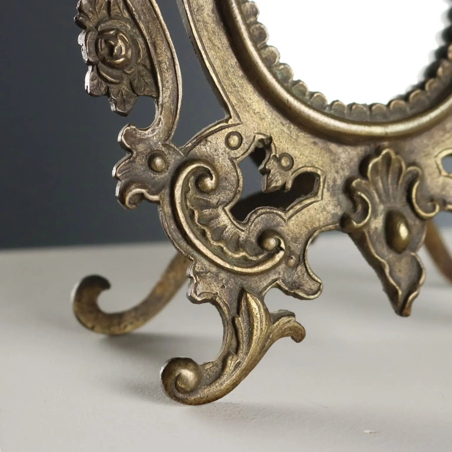 Antique Table Mirror Bronze Decorations Italy XIX-XX Century - Italy, Late XIX-Early XX Century | Antiques | Fancy Goods