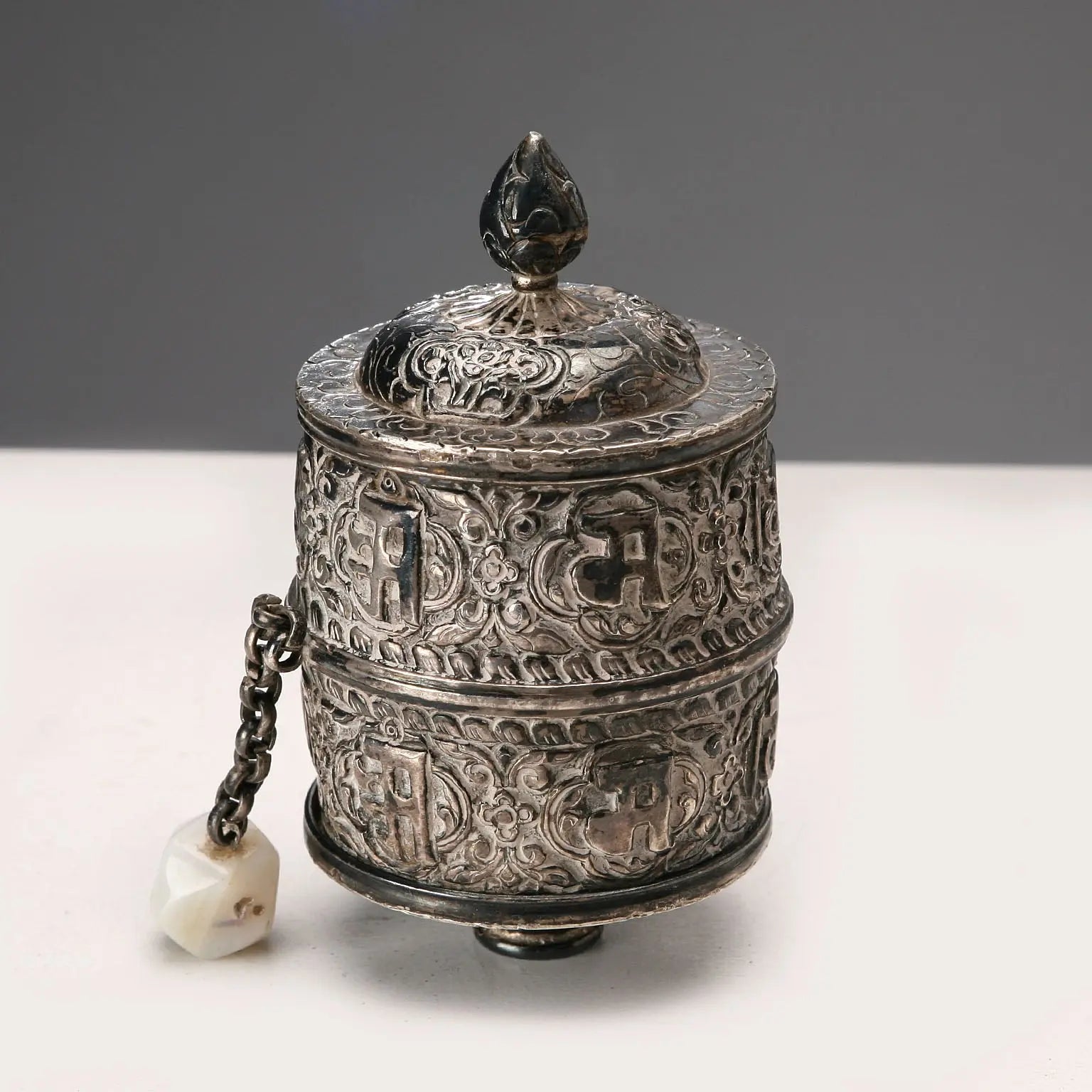 Antique Silver Prayer Holder Tibet XX Century
