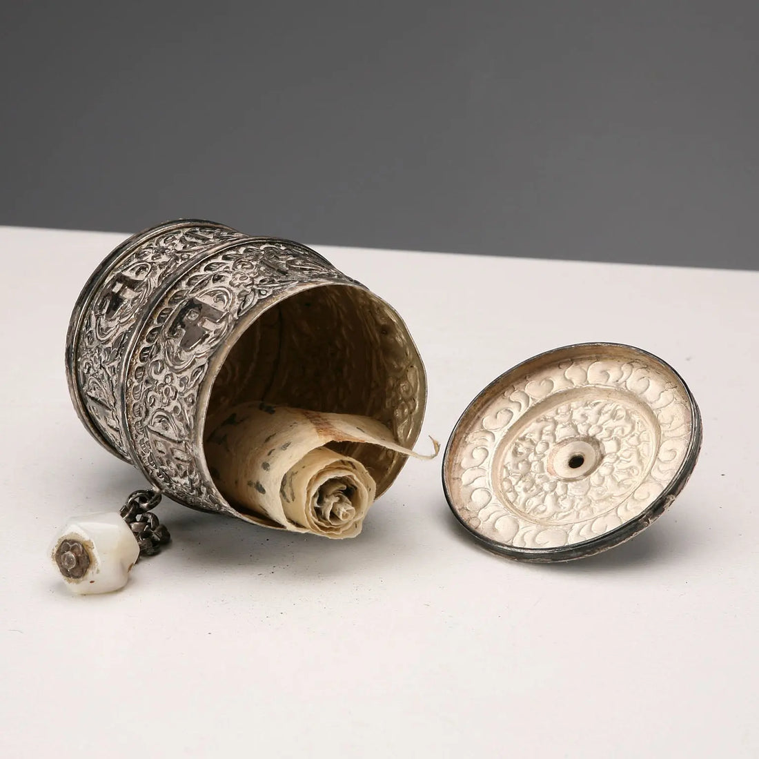 Antique Silver Prayer Holder Tibet XX Century