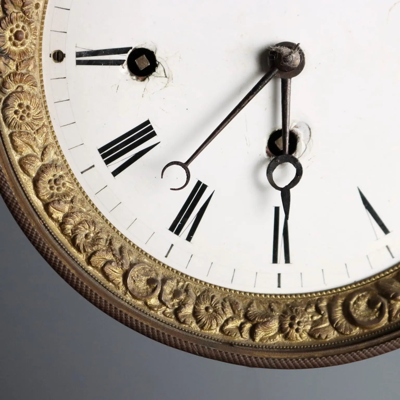 Antique Clock Ebonized Wood Alabaster Bronze XIX Century
