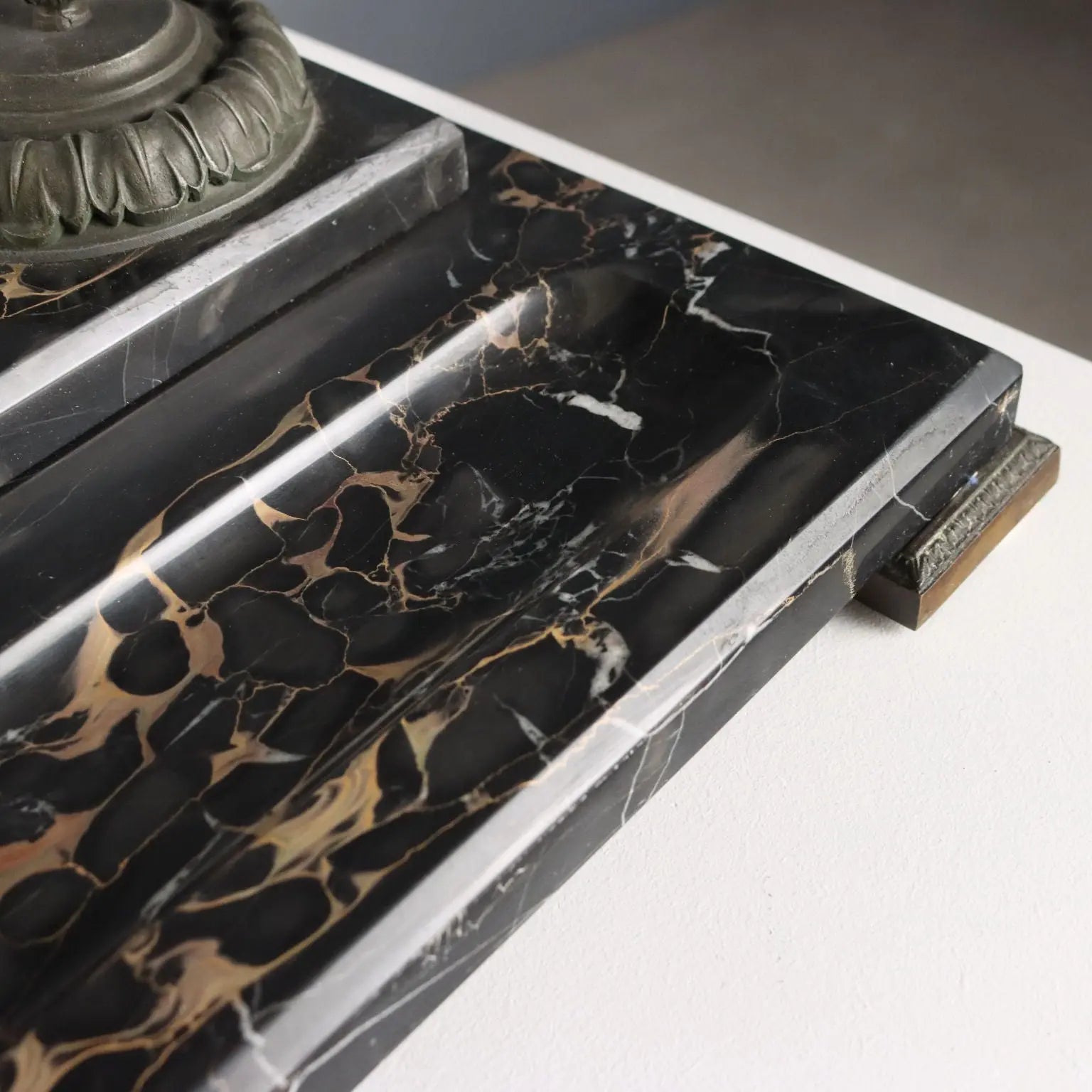 Antique Writing Desk Set Marble Metal Italy XIX-XX Century