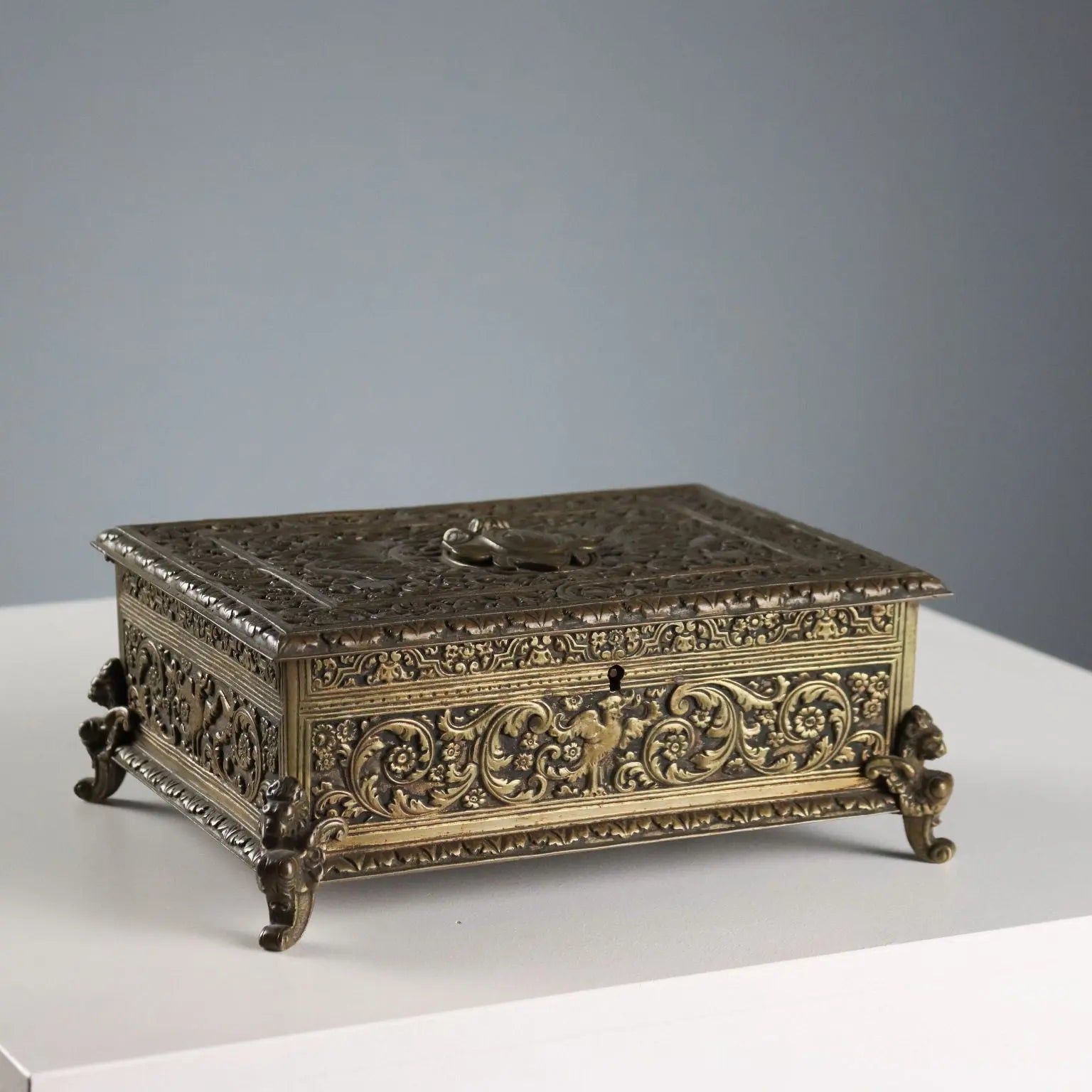 Antique Casket Chiseled Bronze Decorations Europe XX Century - Europe, Early XX Century | Antiques | Fancy Goods