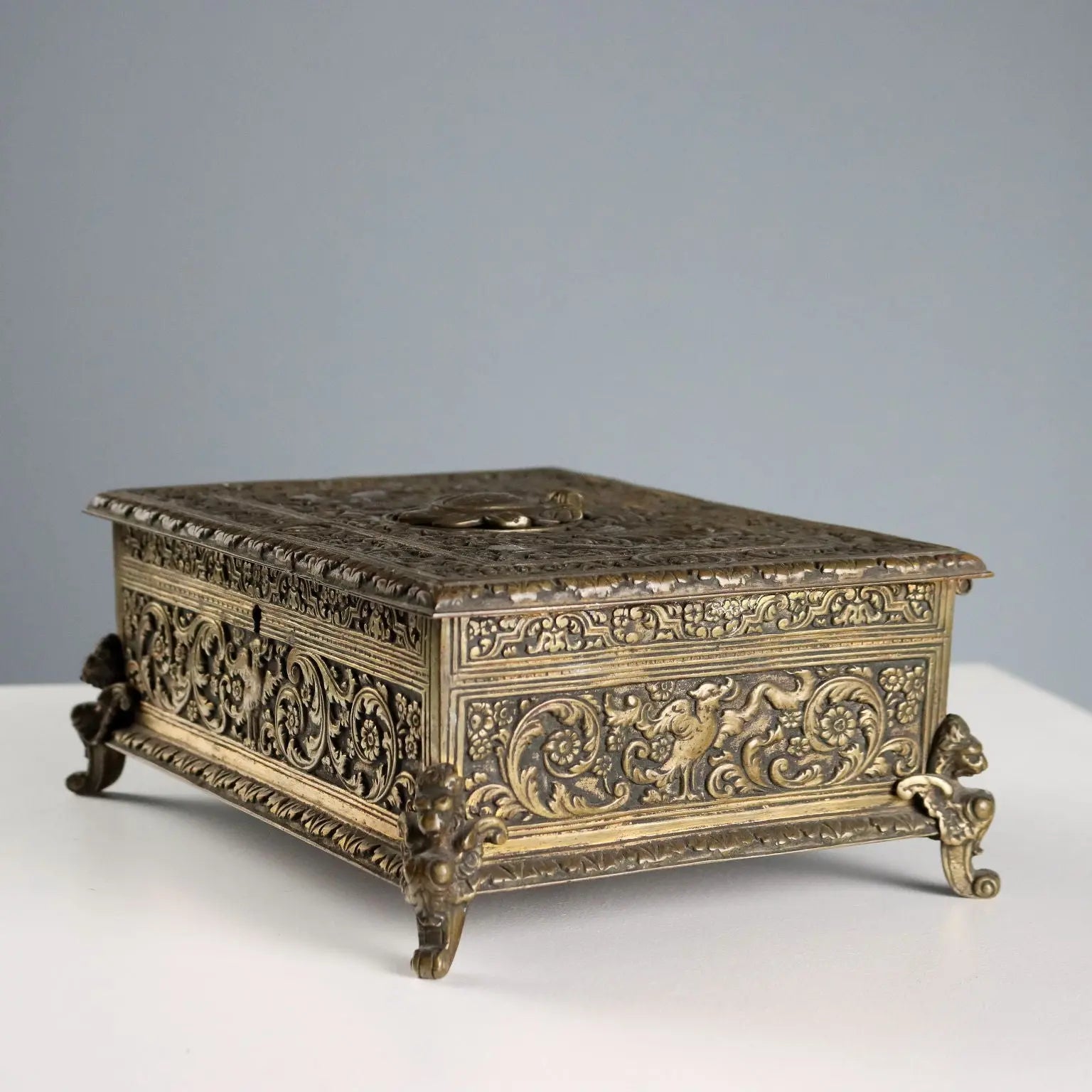Antique Casket Chiseled Bronze Decorations Europe XX Century - Europe, Early XX Century | Antiques | Fancy Goods