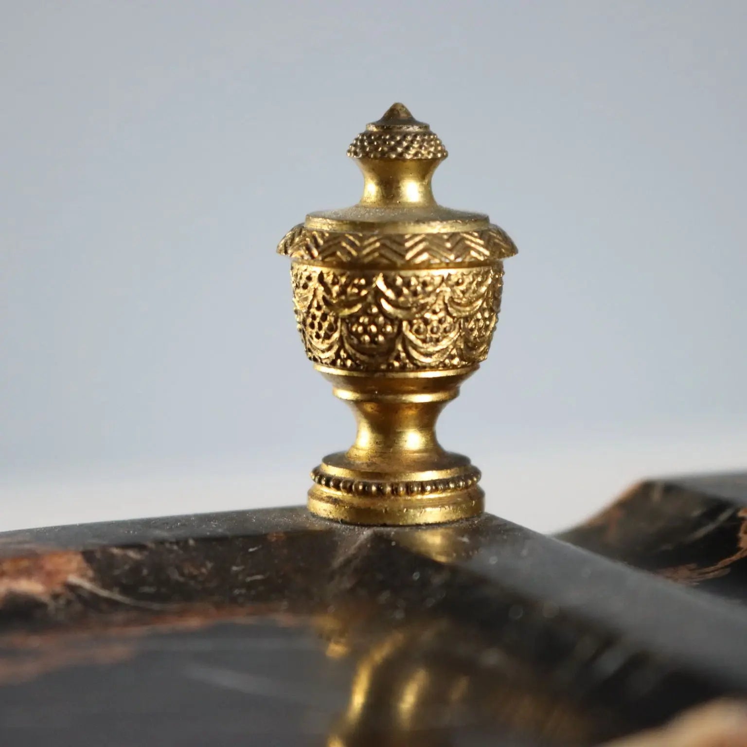 Antique Inkwell Marble Gilded Bronze Europe XIX-XX Century