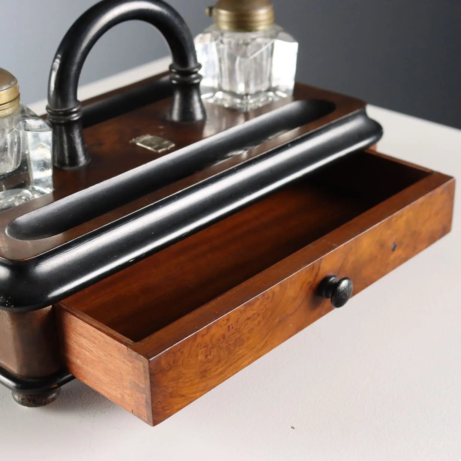 Antique Inkwell Wood with Drawer Italy Late XIX Century - Italy, XIX Century | Antiques | Fancy Goods