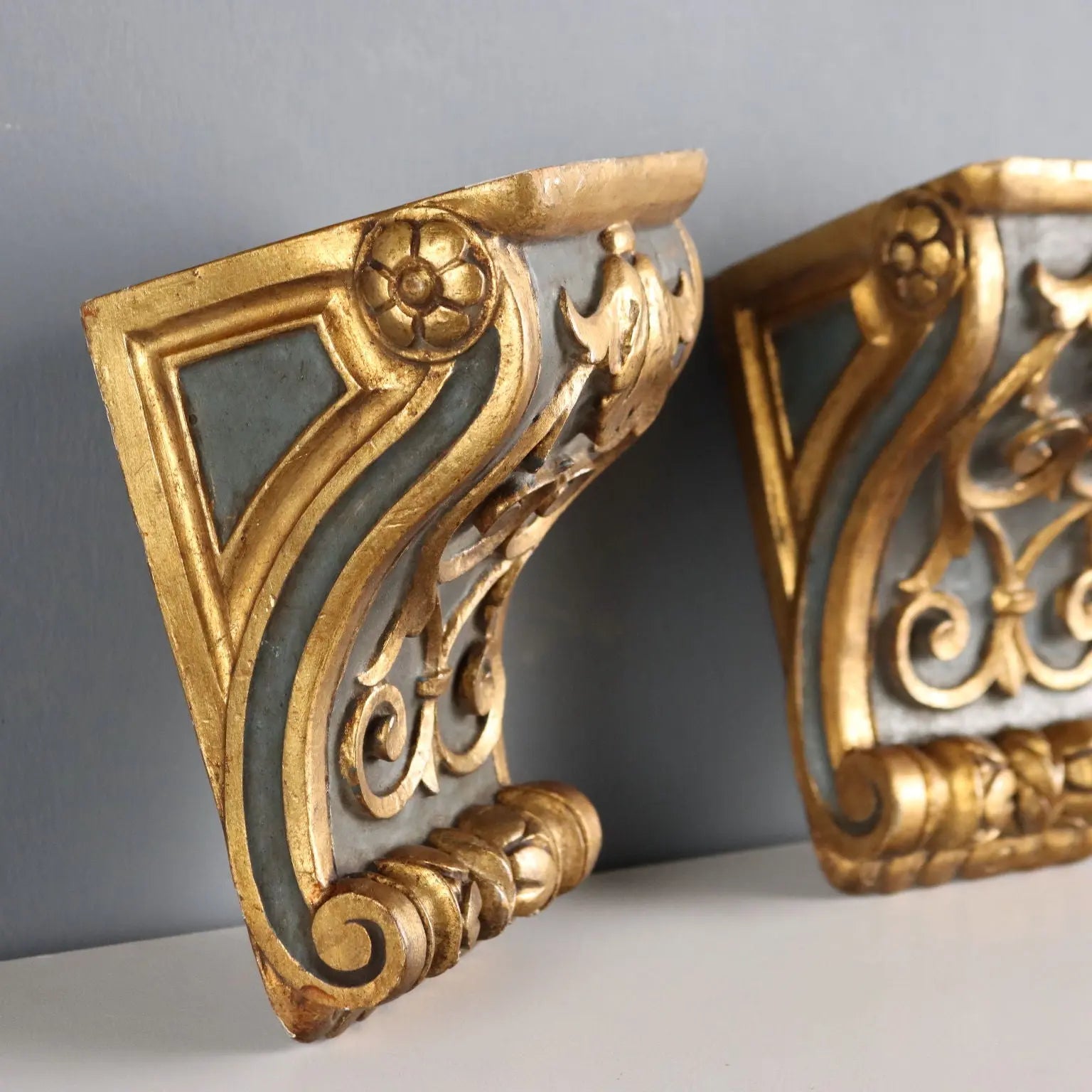 Antique Shelves Carved Gilded Wood XIX Century
