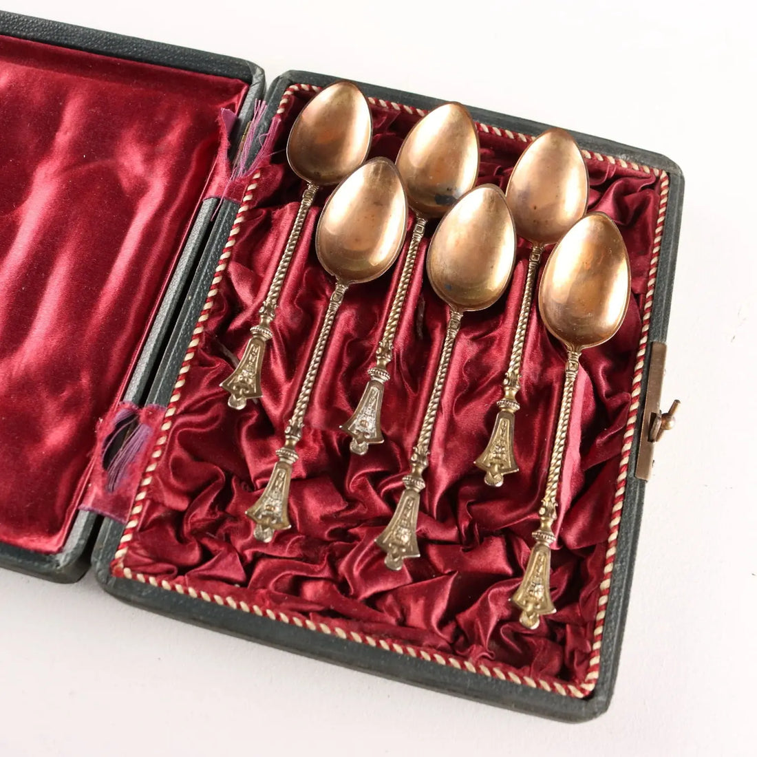 Antique Spoons Set Gilded Silver Germany XX Century