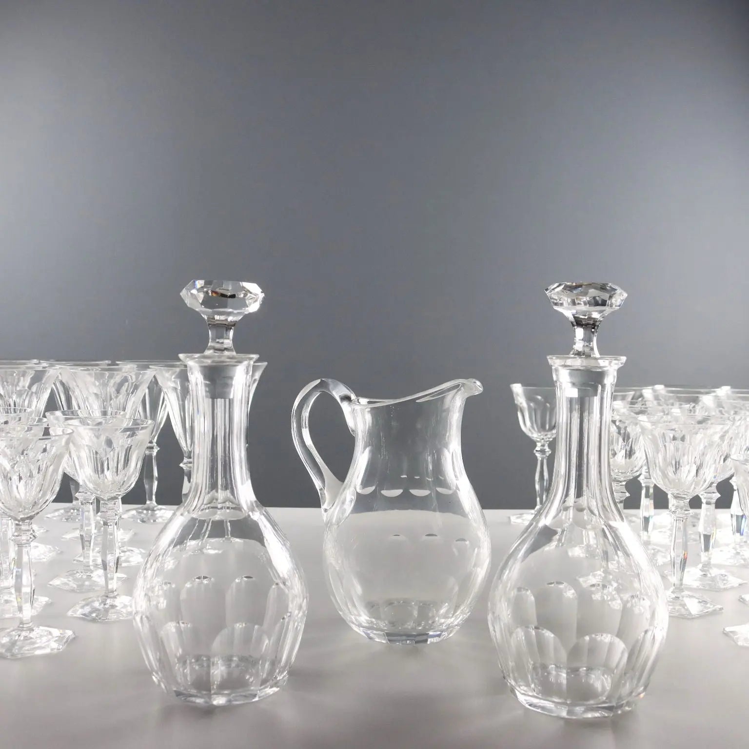 Antique Glasses Set Crystal Italy XX Century
