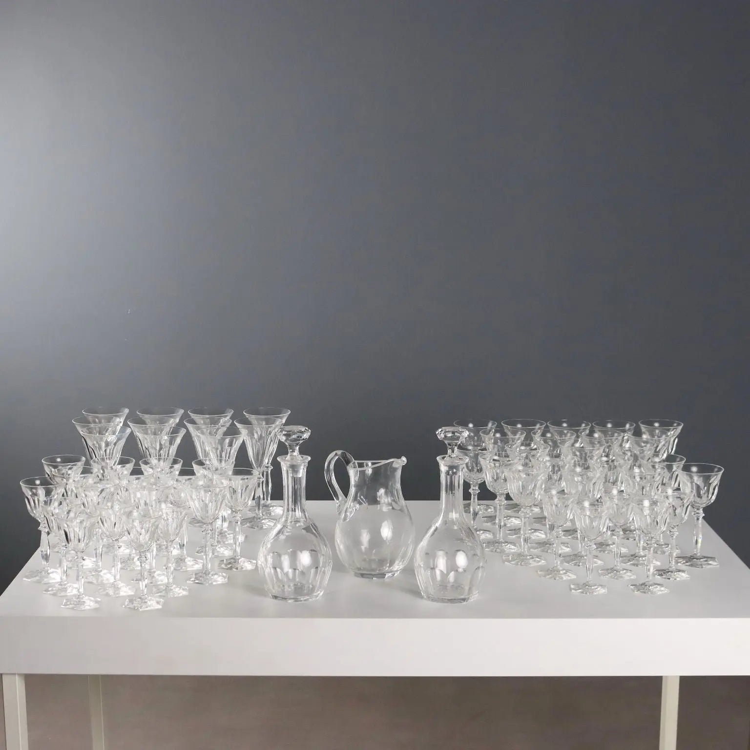 Antique Glasses Set Crystal Italy XX Century