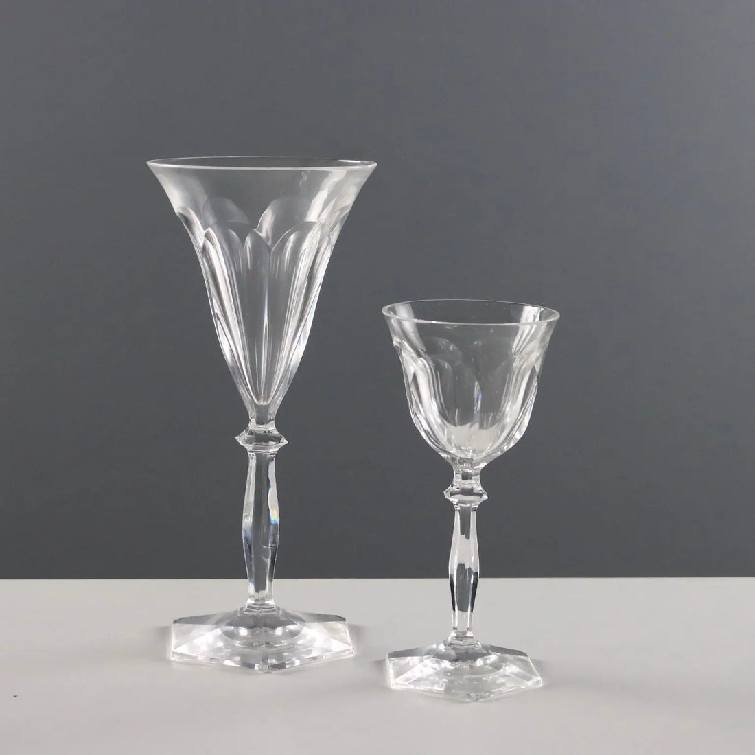 Antique Glasses Set Crystal Italy XX Century