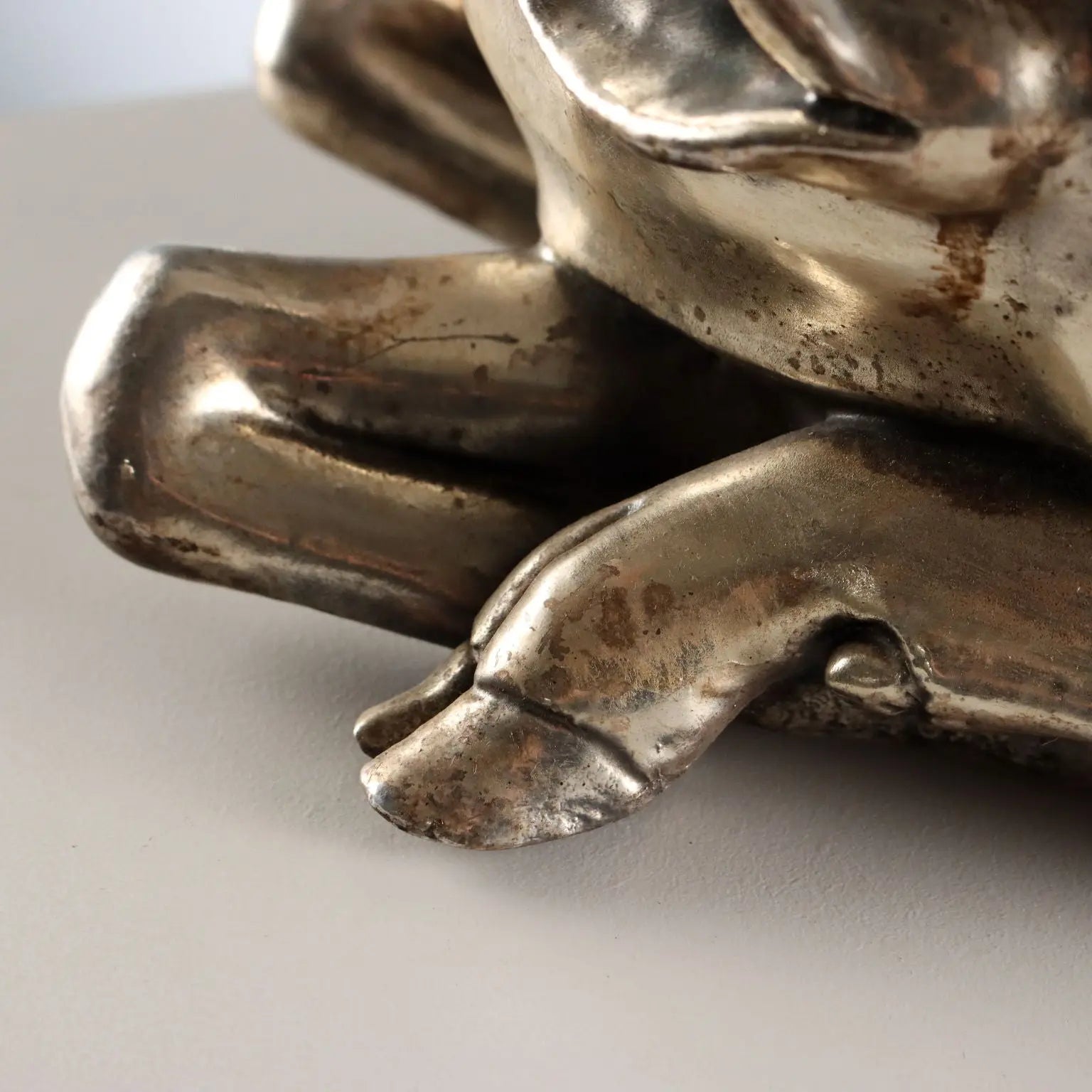 Antique Sculpture of Antelope Silver Plated F.lli Raddi XX Century