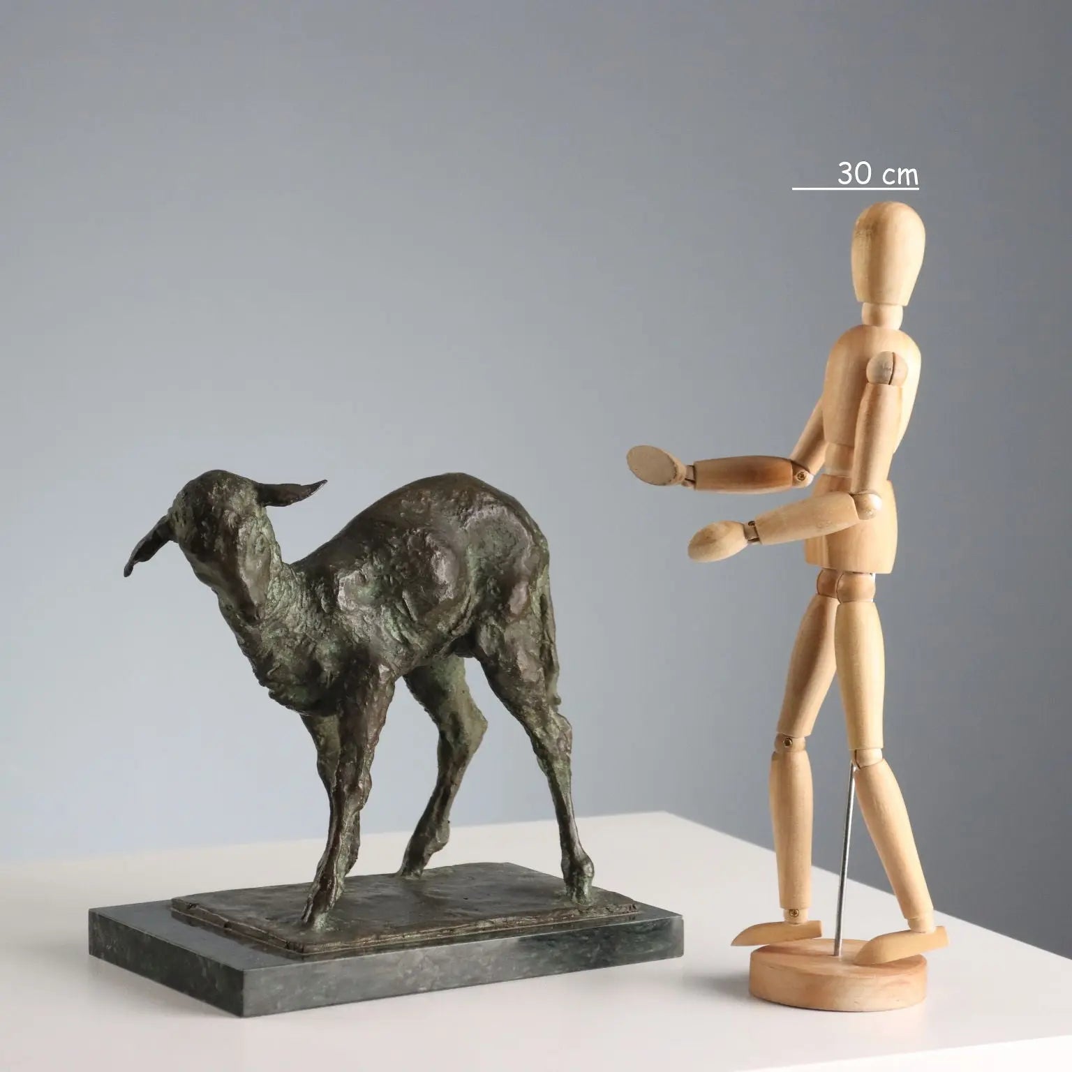 Antique Bronze Sculpture Signed Nando Conti Lamb XX Century