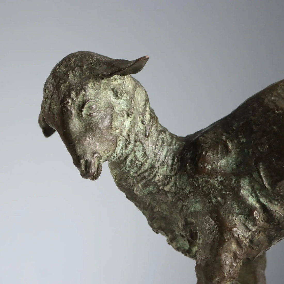 Antique Bronze Sculpture Signed Nando Conti Lamb XX Century