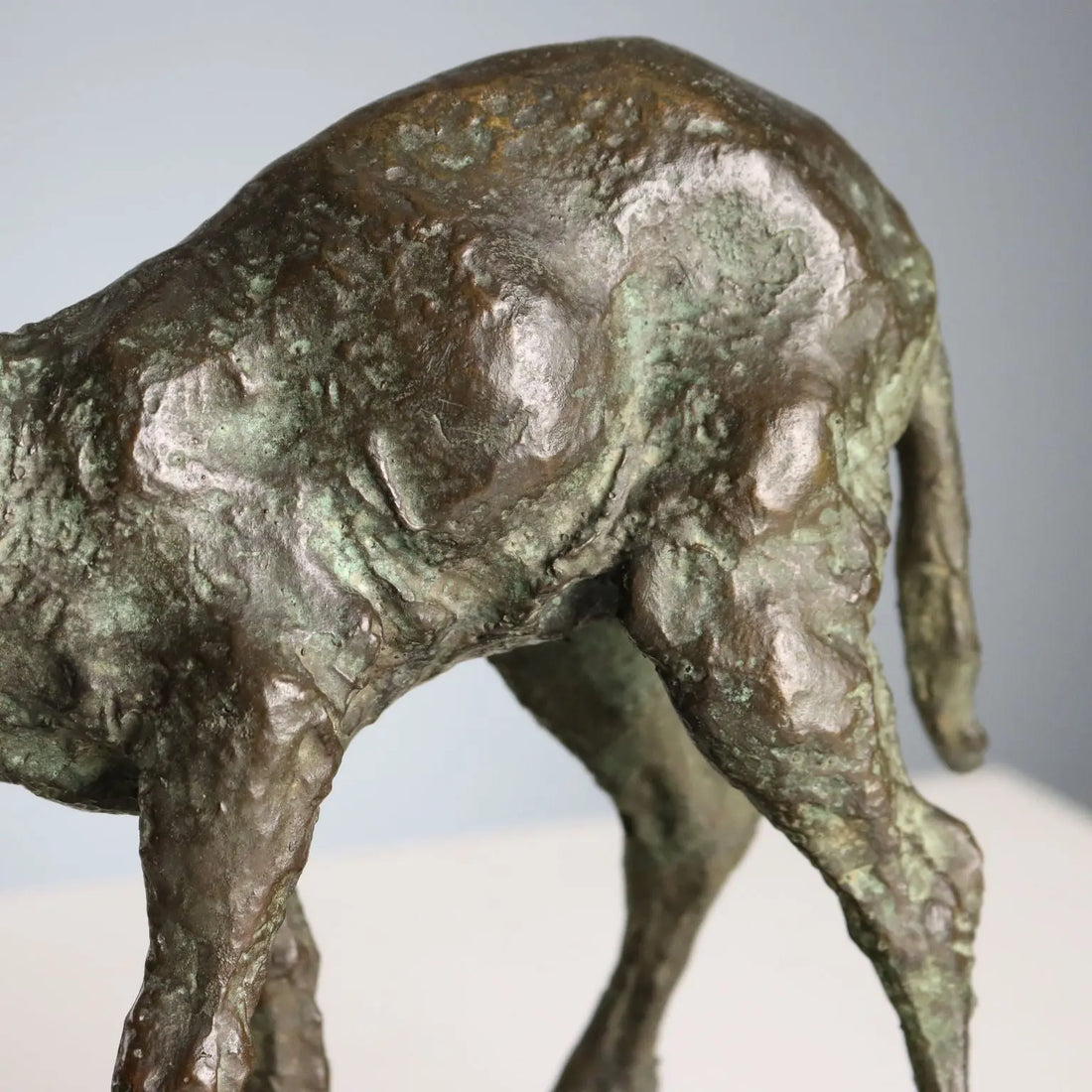 Antique Bronze Sculpture Signed Nando Conti Lamb XX Century