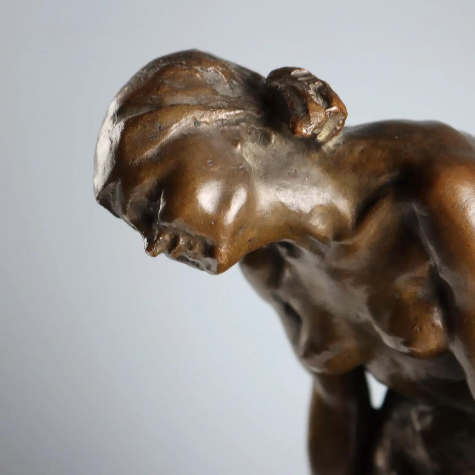 Antique Bronze Sculpture Mother with Child XX Century