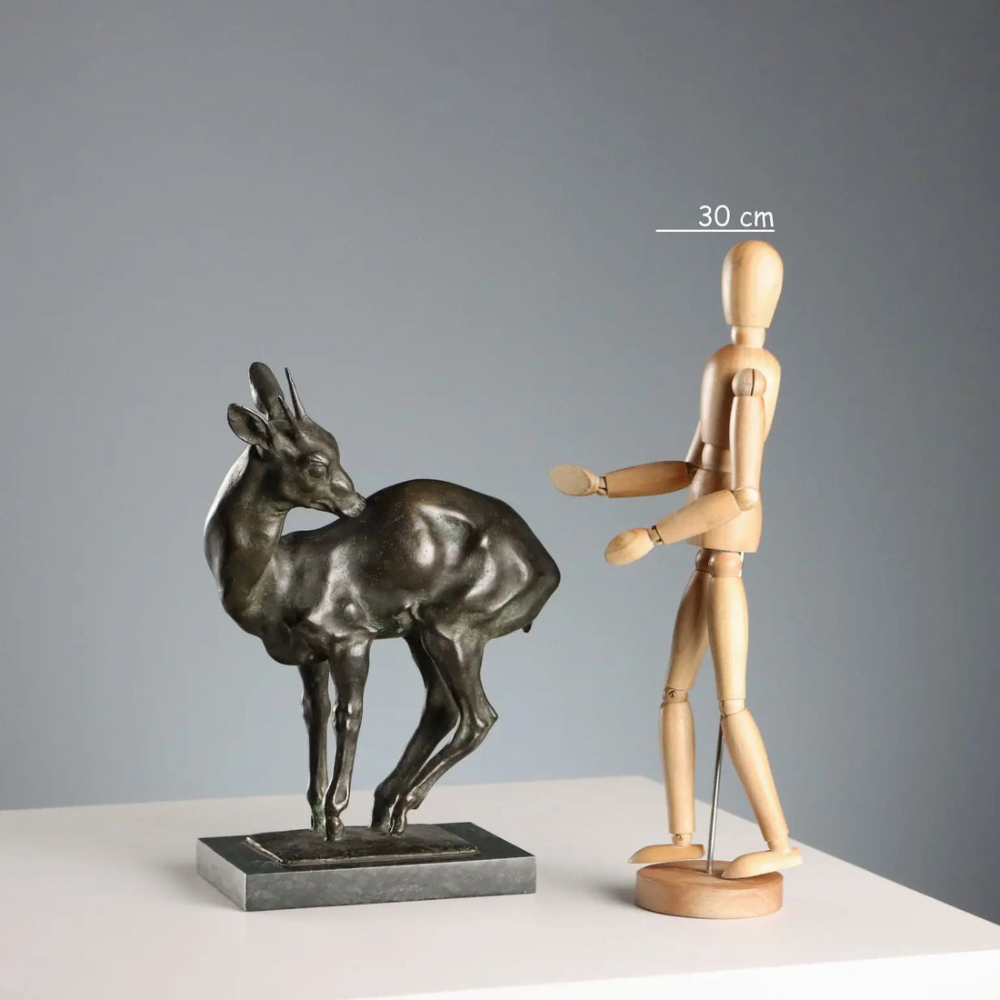 Modern Sculpture Bronze Deer Signed Nando Conti 1940s