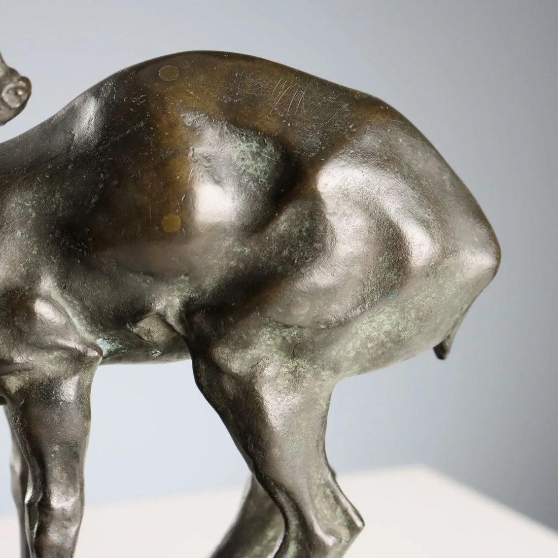 Modern Sculpture Bronze Deer Signed Nando Conti 1940s