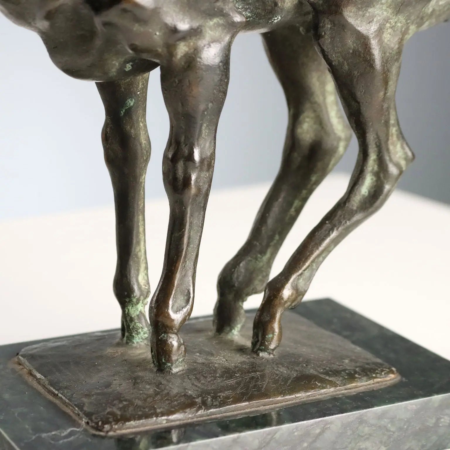 Modern Sculpture Bronze Deer Signed Nando Conti 1940s
