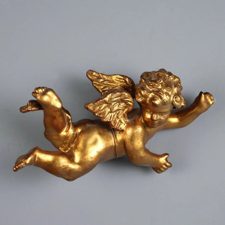 Antique Sculpture Cherub Gilded Metal Italy XX Century