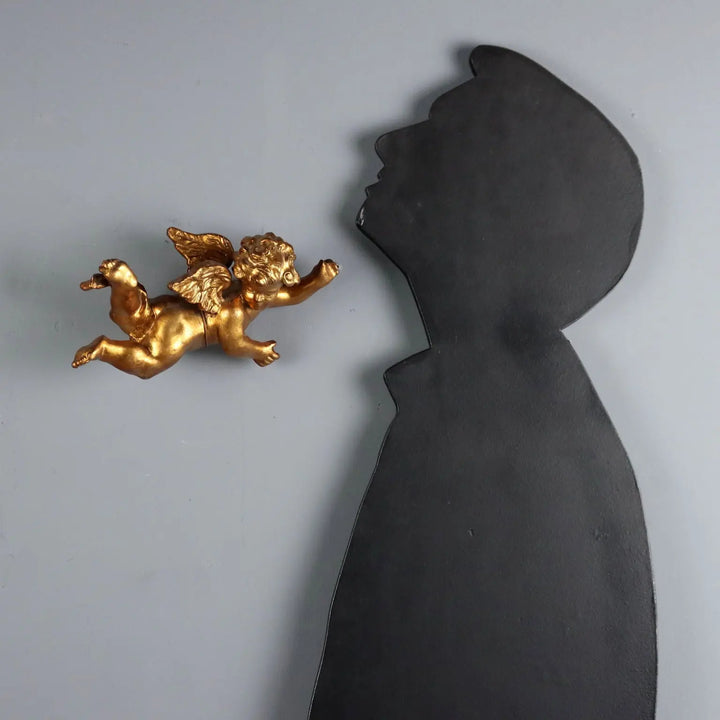 Antique Sculpture Cherub Gilded Metal Italy XX Century