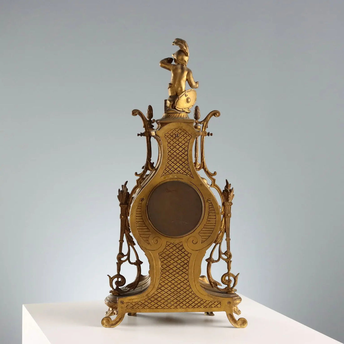 Antique Mantelpiece Clock Eclectic Style Bronze France XIX Century