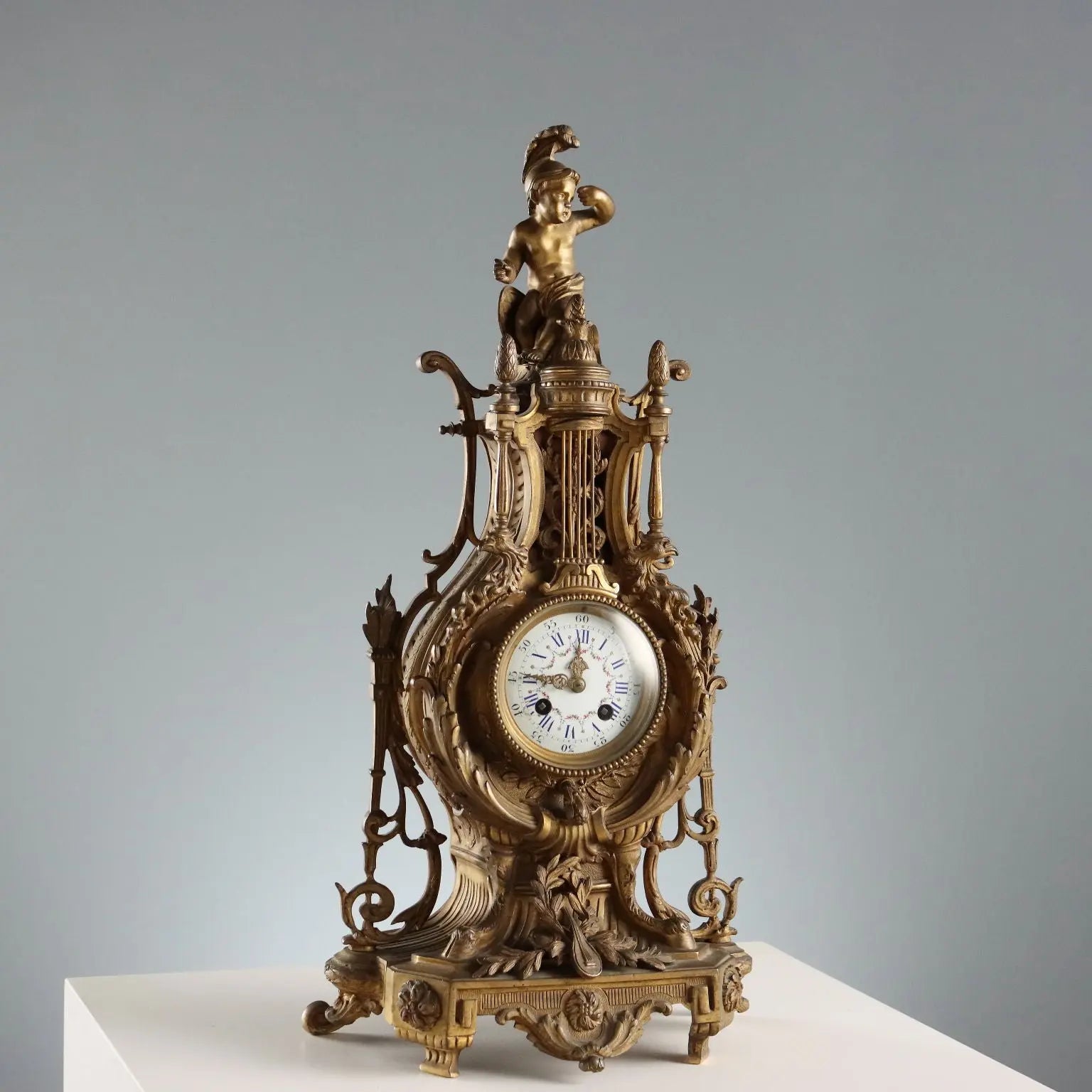 Antique Mantelpiece Clock Eclectic Style Bronze France XIX Century