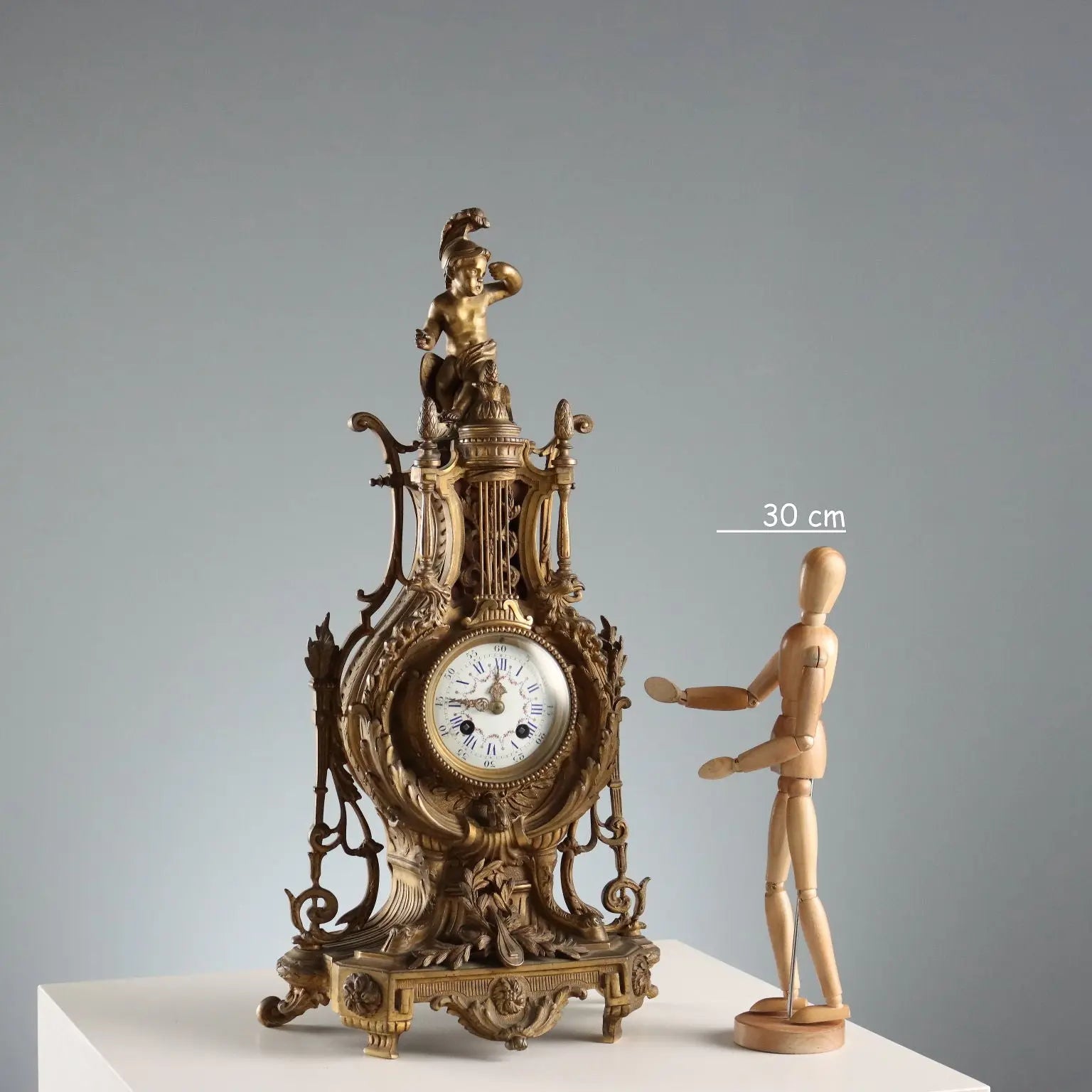 Antique Mantelpiece Clock Eclectic Style Bronze France XIX Century
