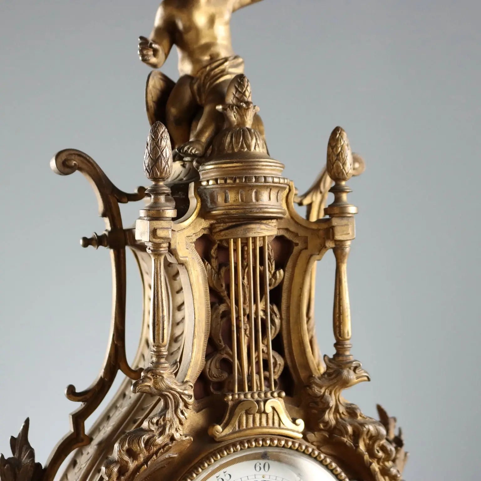 Antique Mantelpiece Clock Eclectic Style Bronze France XIX Century