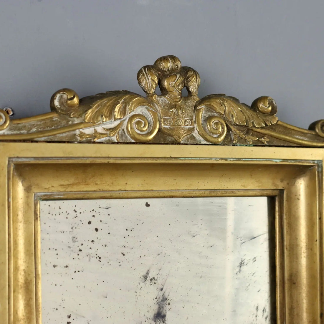 Antique Mirror Bronze Leaves Decorations XIX-XX Century