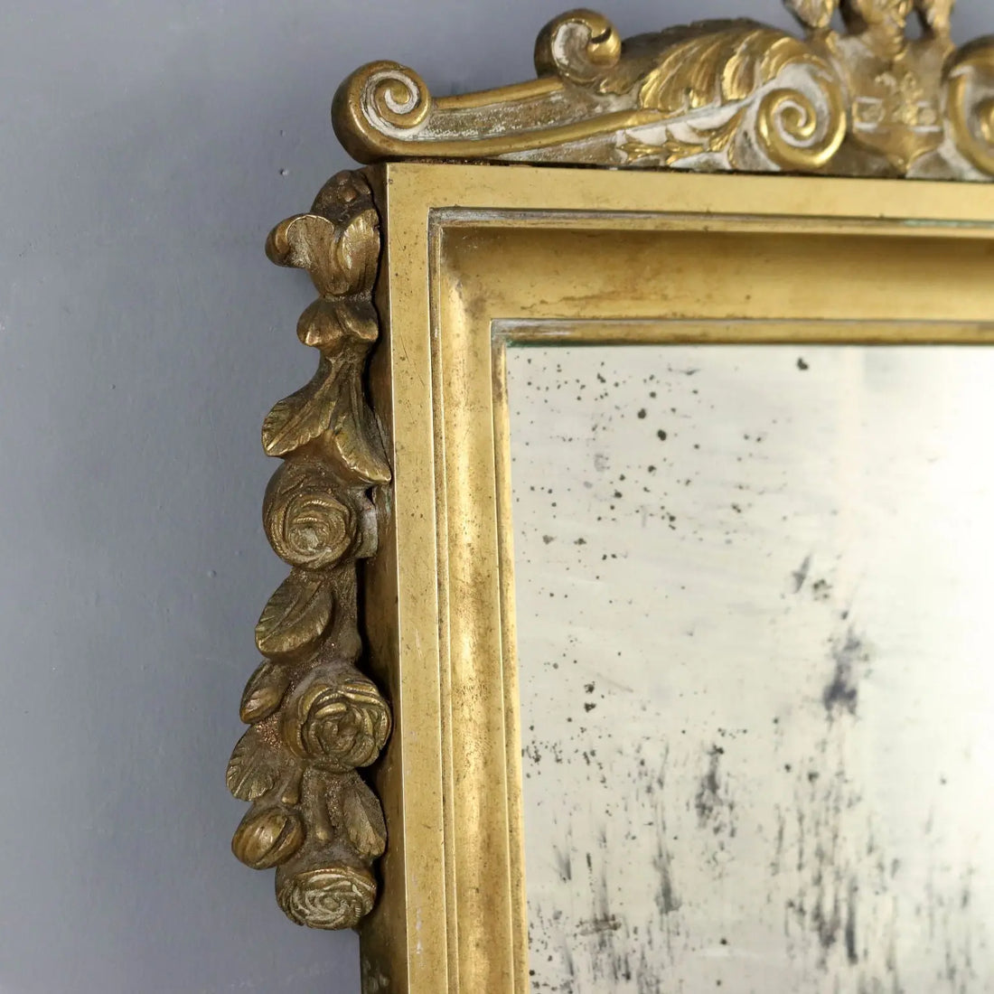 Antique Mirror Bronze Leaves Decorations XIX-XX Century