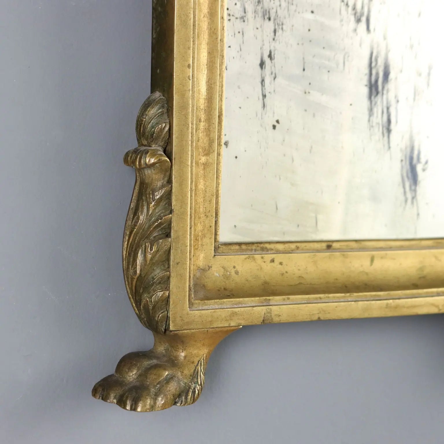 Antique Mirror Bronze Leaves Decorations XIX-XX Century