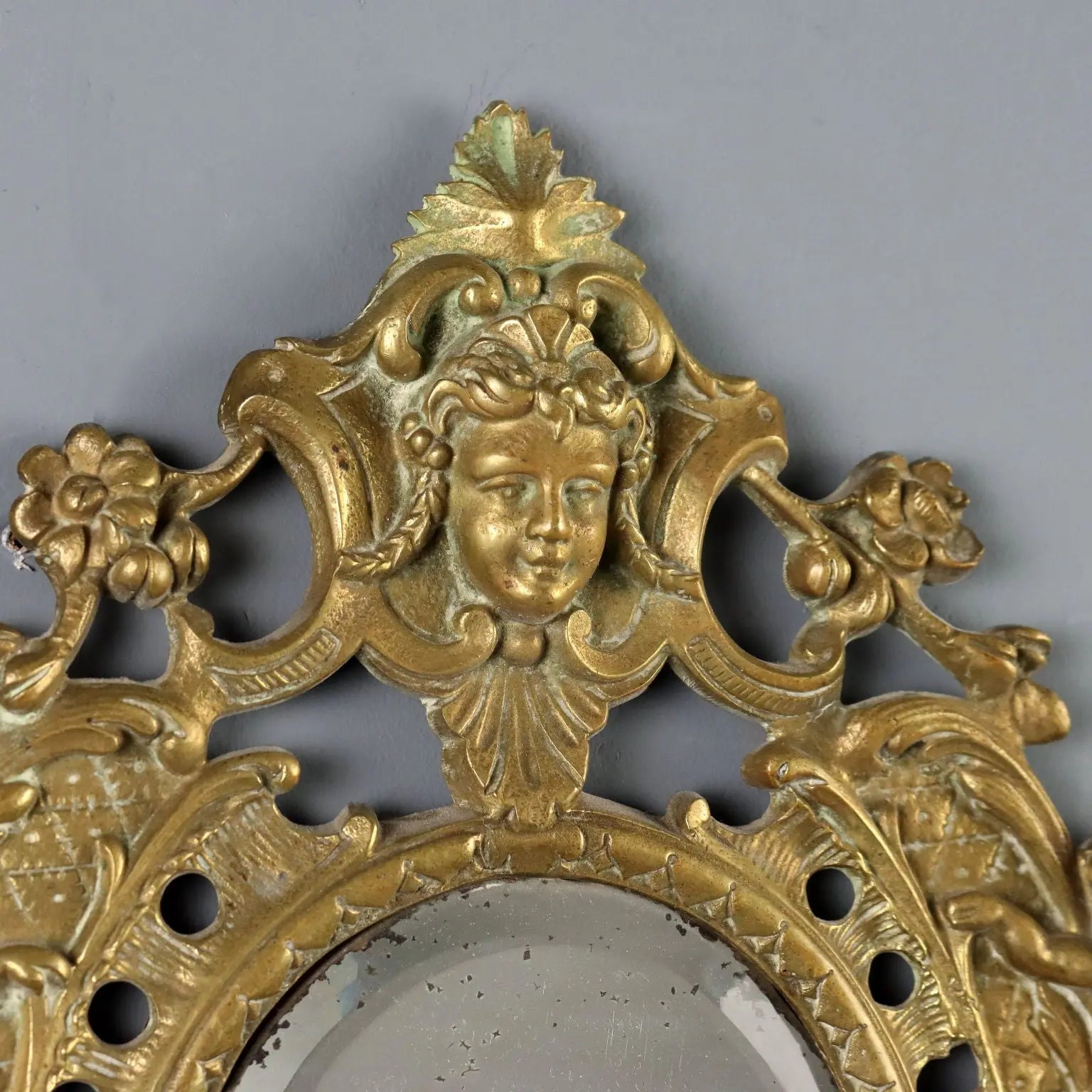 Antique Mirror Bronze Decorations Italy XIX-XX Century