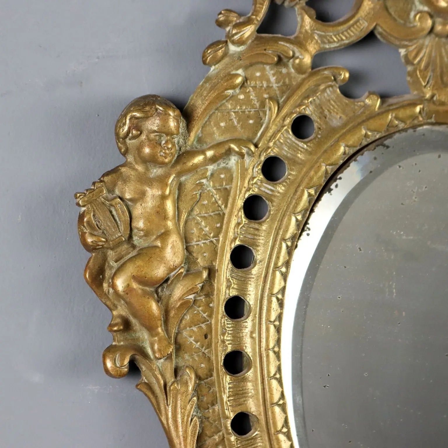 Antique Mirror Bronze Decorations Italy XIX-XX Century