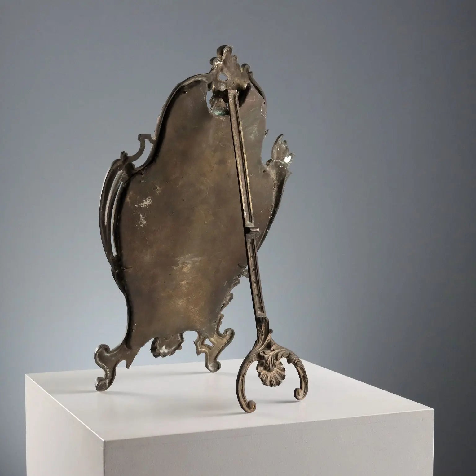 Antique Table Mirror Rococo Style Bronze XIX-XX Century