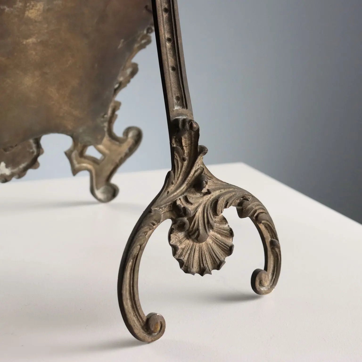 Antique Table Mirror Rococo Style Bronze XIX-XX Century