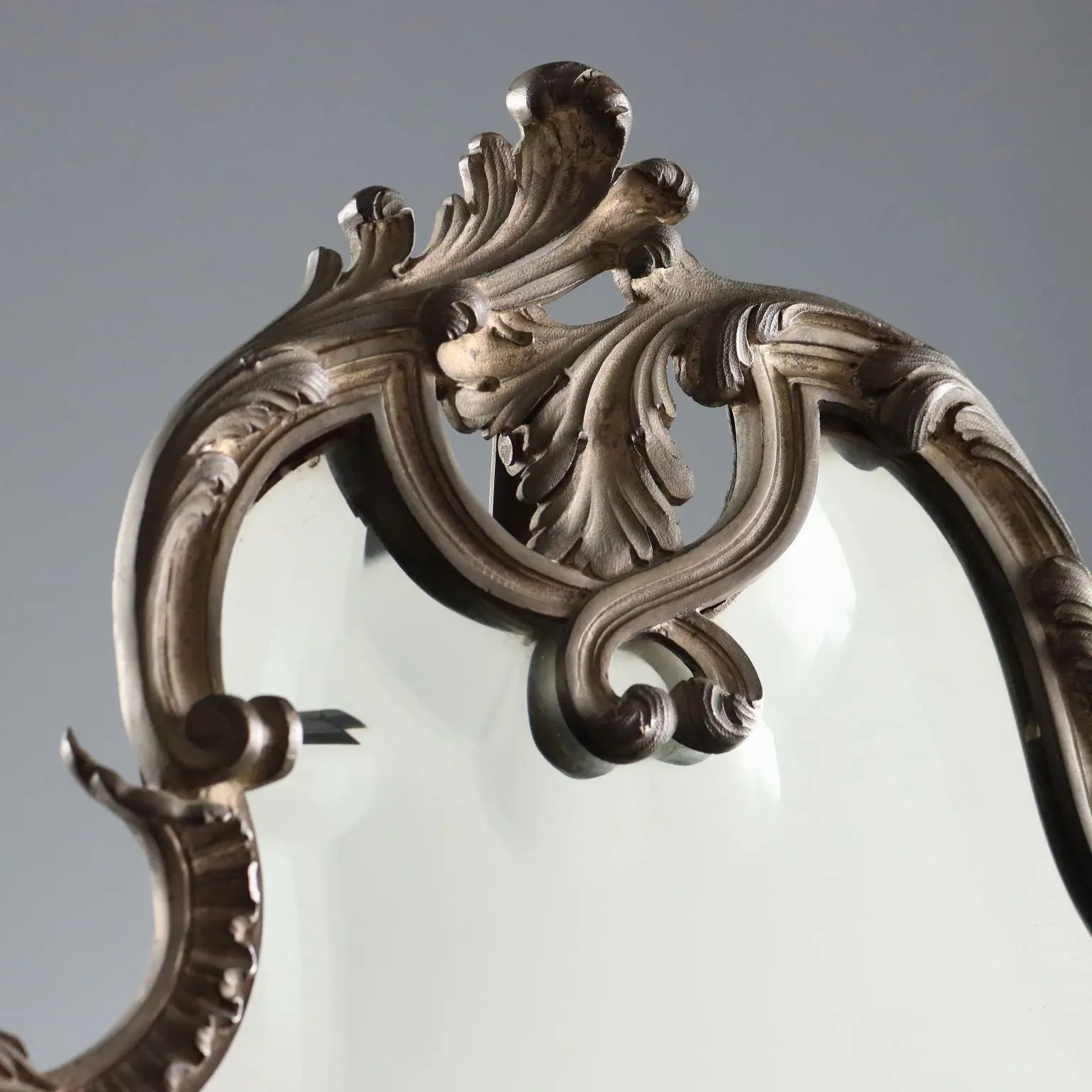 Antique Table Mirror Rococo Style Bronze XIX-XX Century