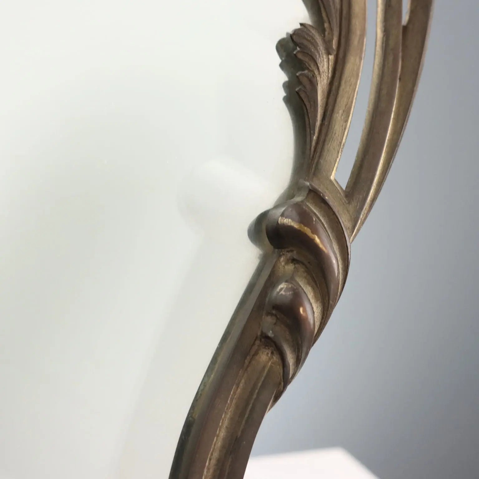 Antique Table Mirror Rococo Style Bronze XIX-XX Century