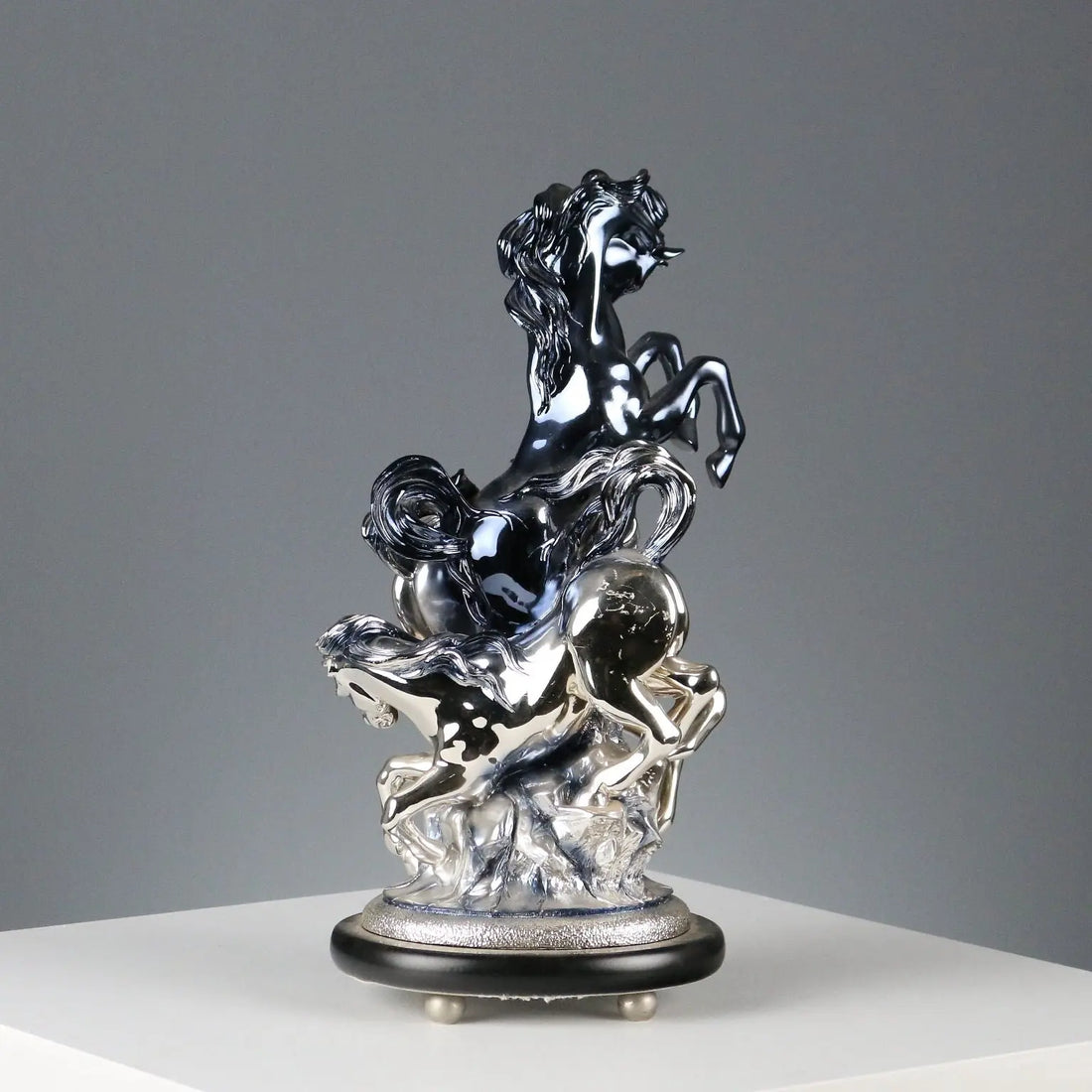 Composition of Horses Silver Foil Ottaviani Manufacture Italy 1990s