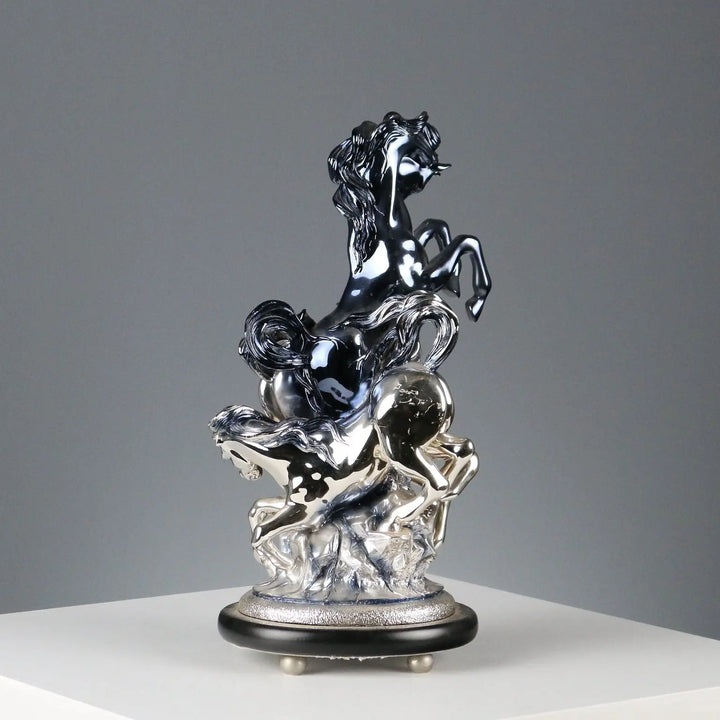 Composition of Horses Silver Foil Ottaviani Manufacture Italy 1990s
