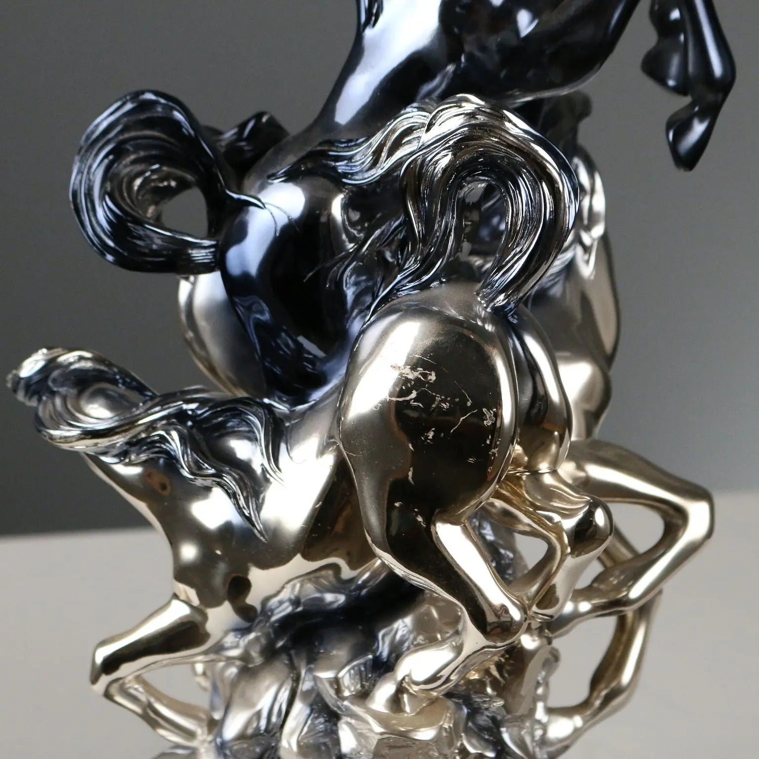 Composition of Horses Silver Foil Ottaviani Manufacture Italy 1990s