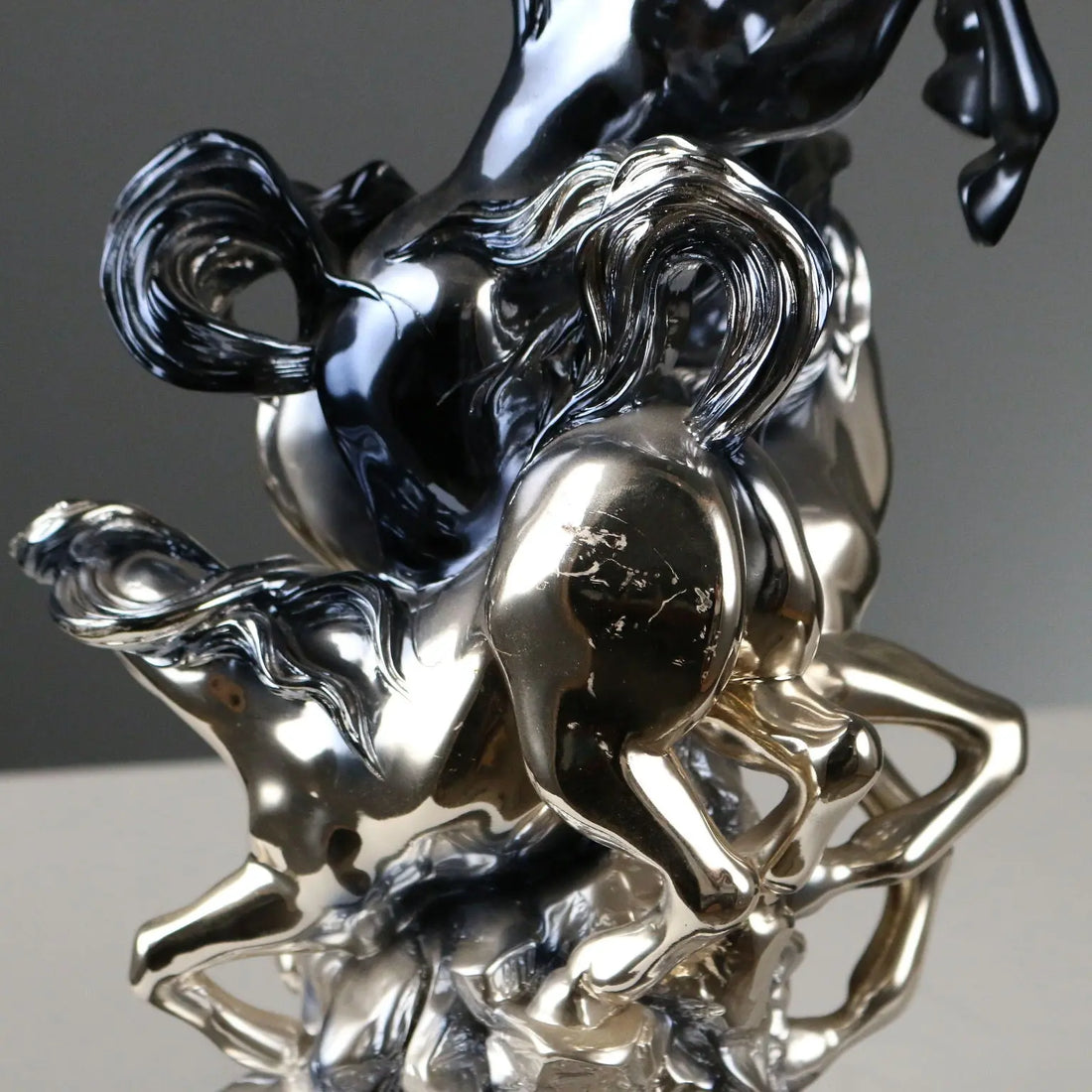 Composition of Horses Silver Foil Ottaviani Manufacture Italy 1990s