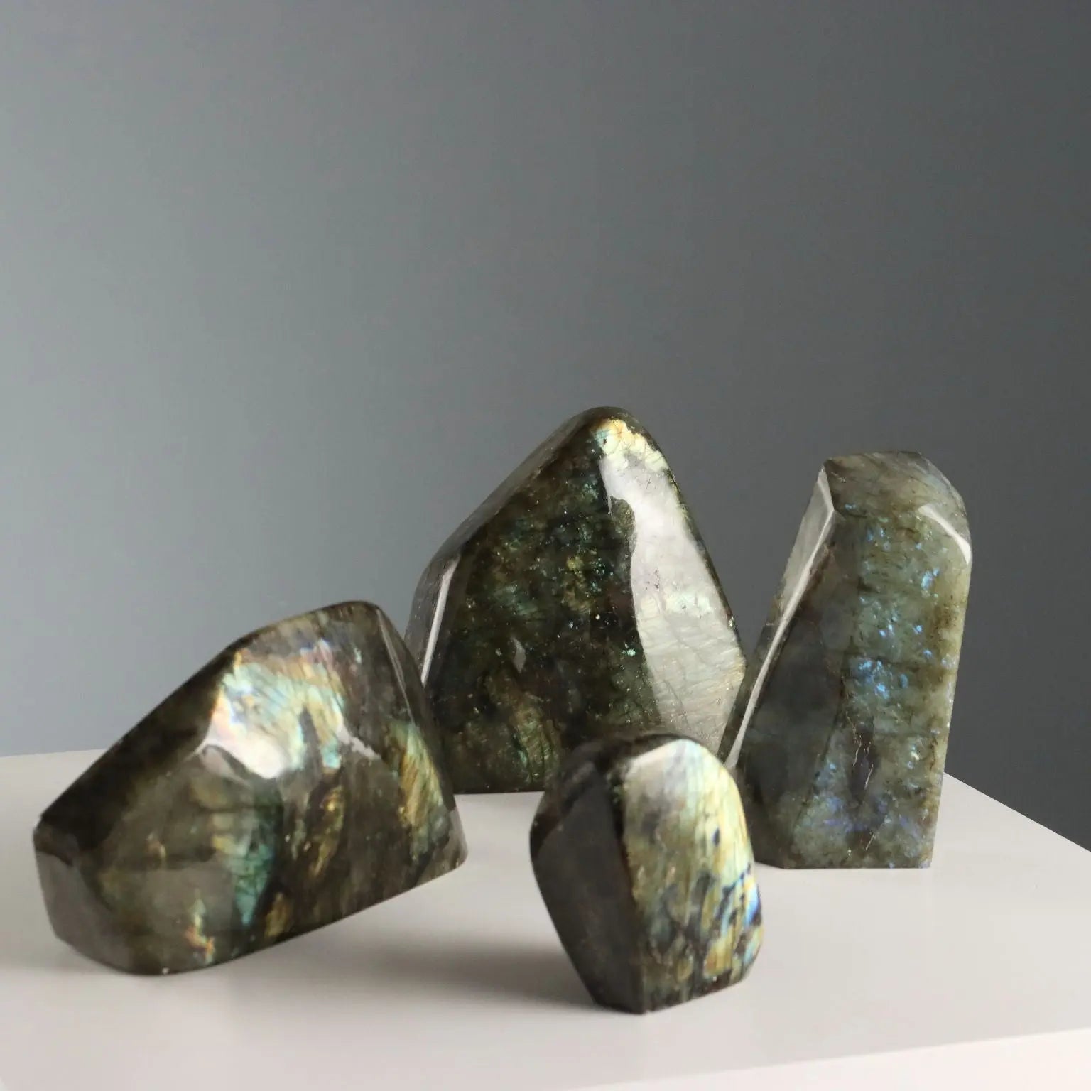 Group of Four Labradorite Stones Semi-Precious