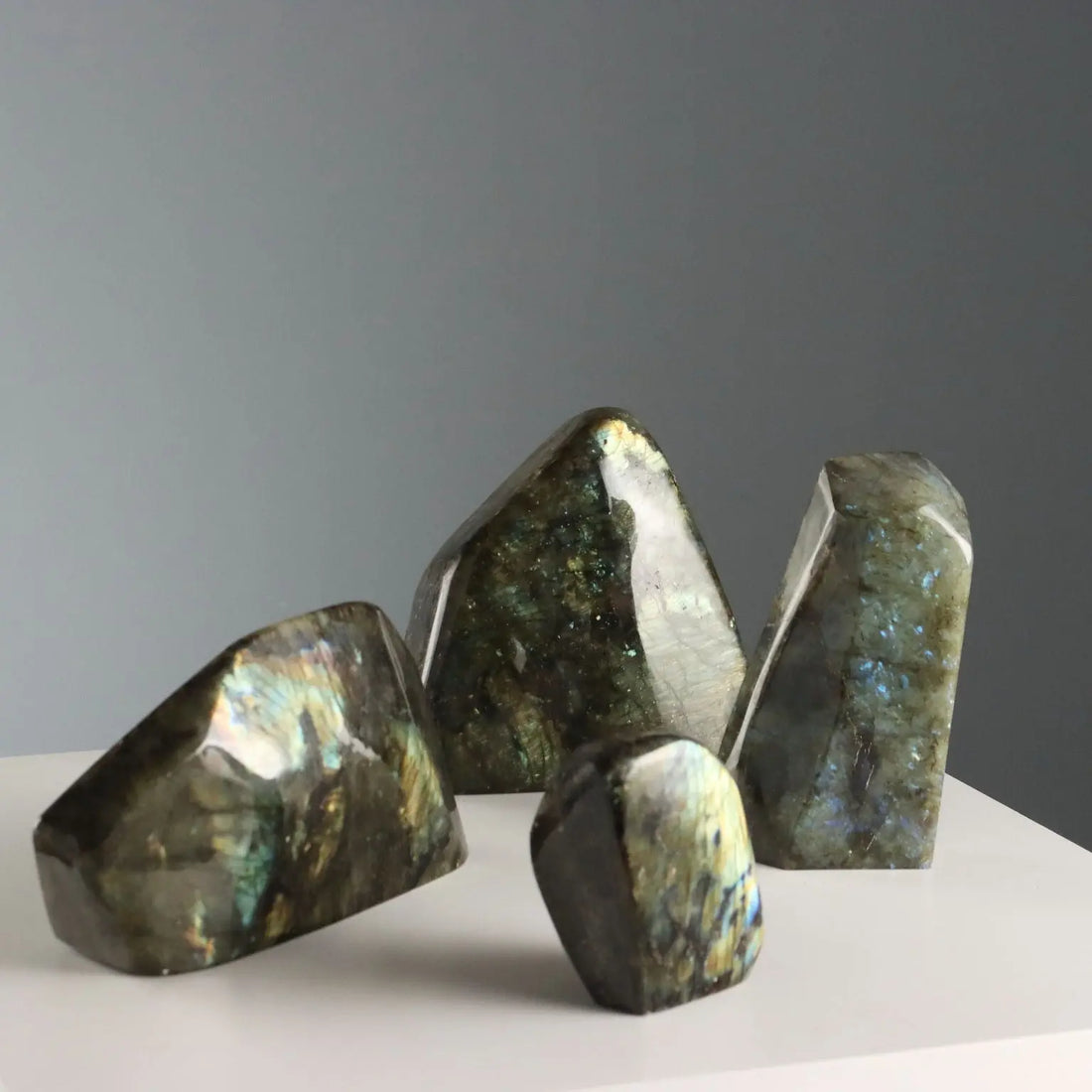 Group of Four Labradorite Stones Semi-Precious