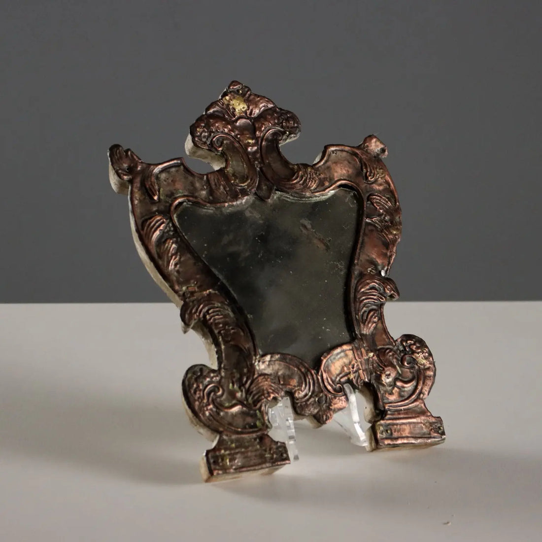 Antique Altar Card with Mirror Sheeth Metal Italy XVIII-XIX Century - Italy, XVIII-XIX Century | Antiques | Fancy Goods