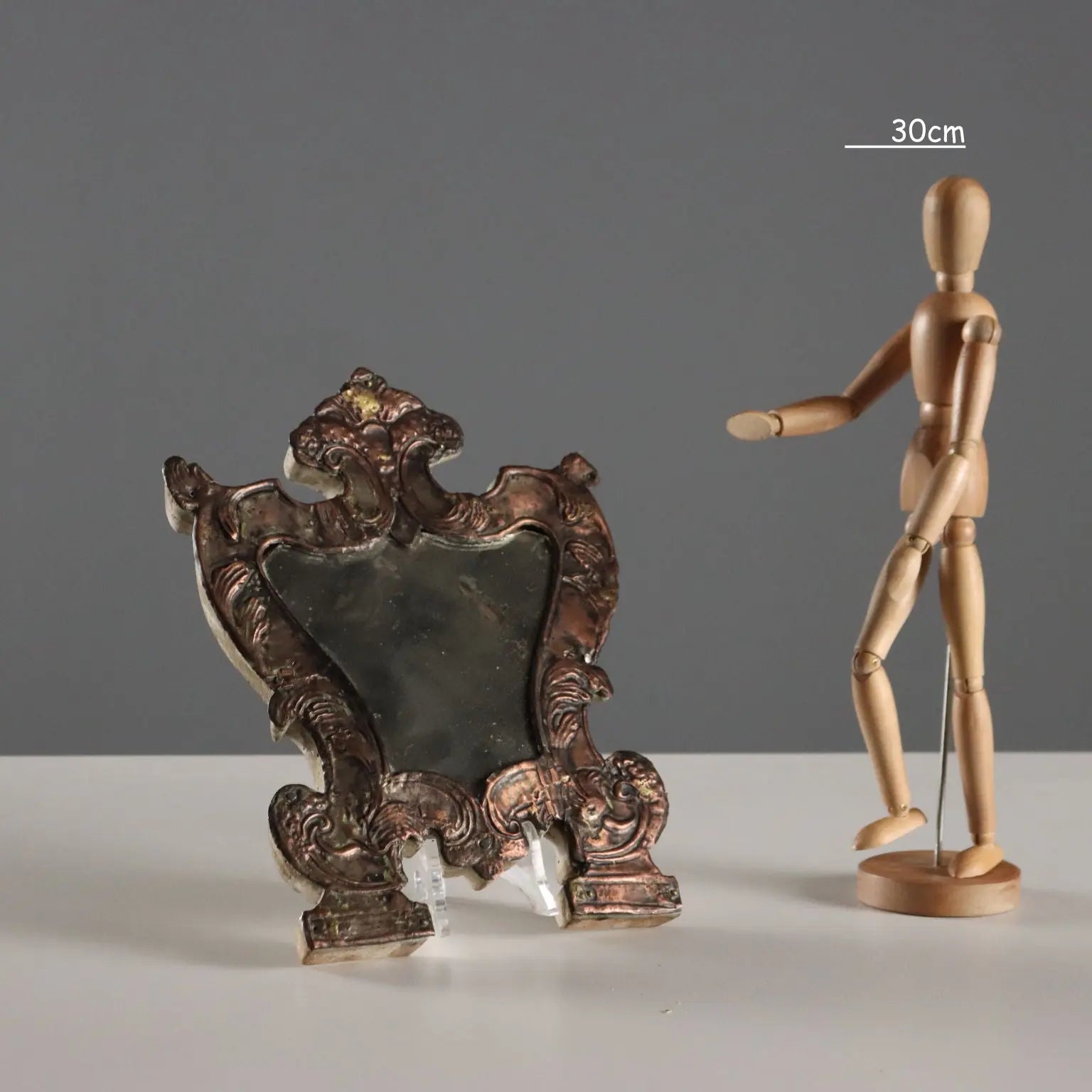 Antique Altar Card with Mirror Sheeth Metal Italy XVIII-XIX Century - Italy, XVIII-XIX Century | Antiques | Fancy Goods