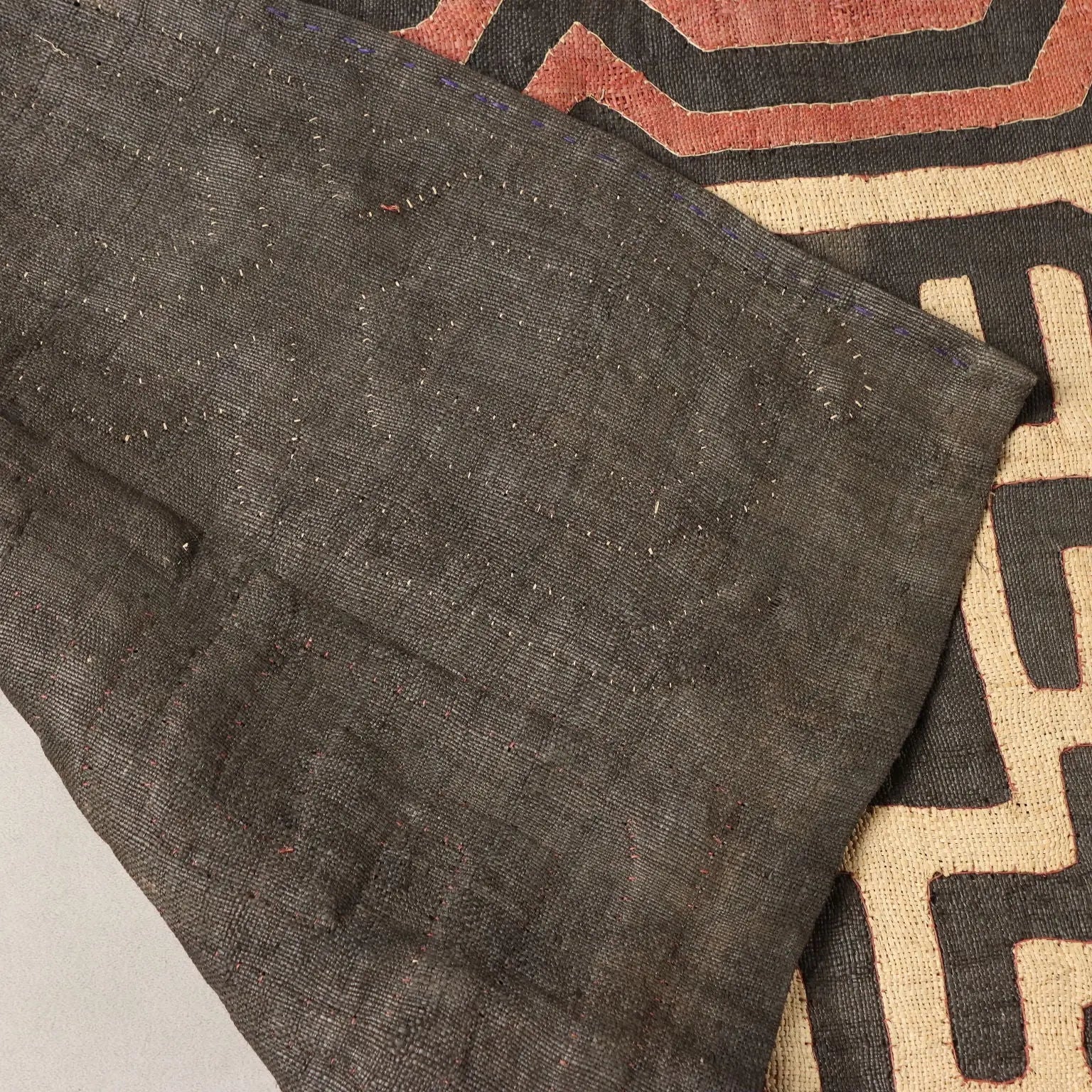 Royal Ntshak Raffia Fabric Labyrinth Design Kuba Art XX Century
