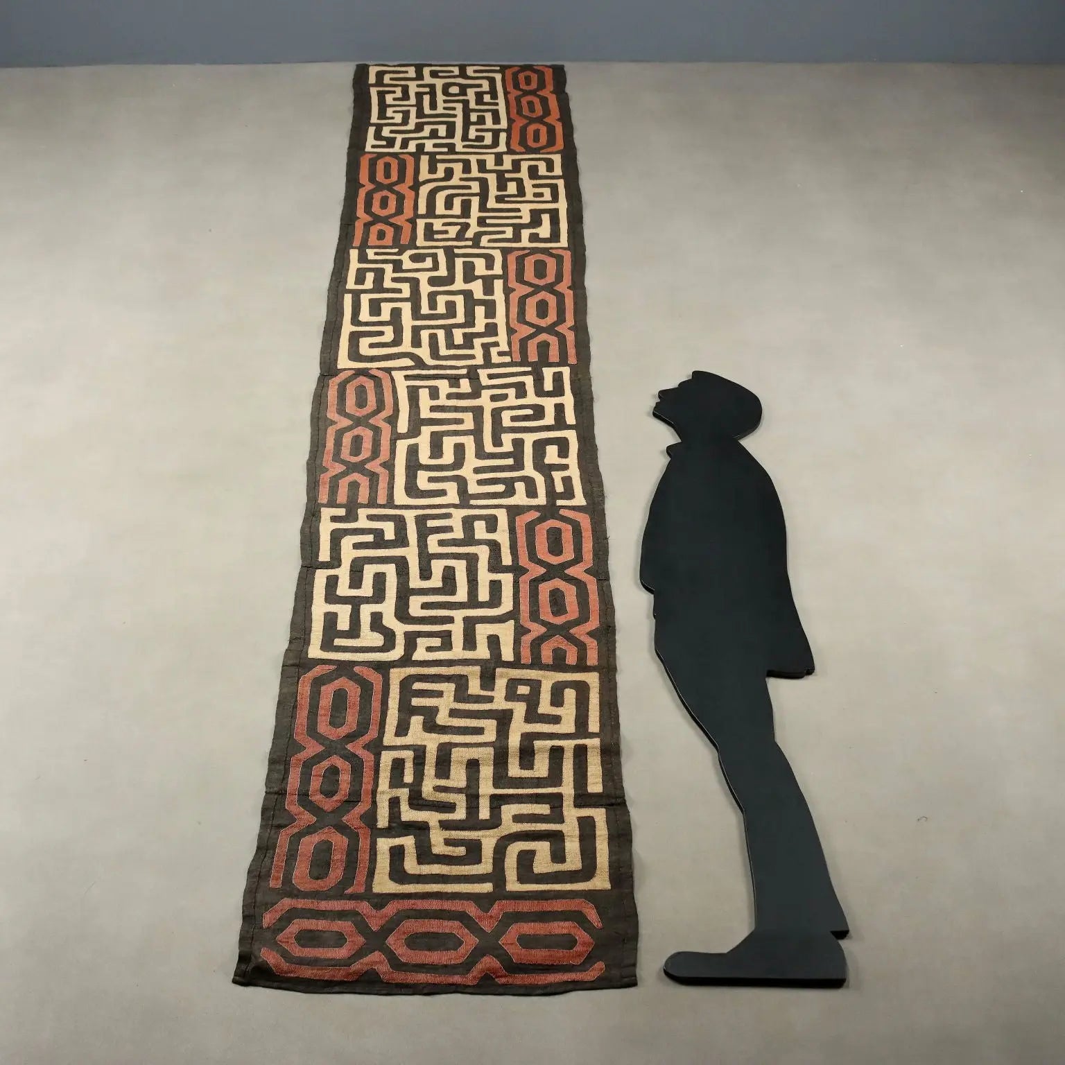 Royal Ntshak Raffia Fabric Labyrinth Design Kuba Art XX Century