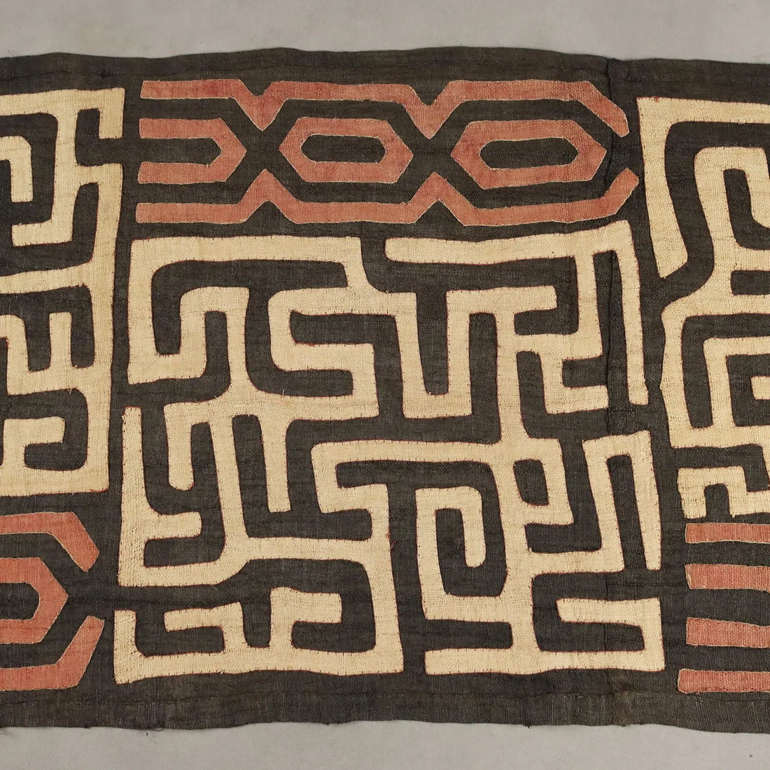 Royal Ntshak Raffia Fabric Labyrinth Design Kuba Art XX Century